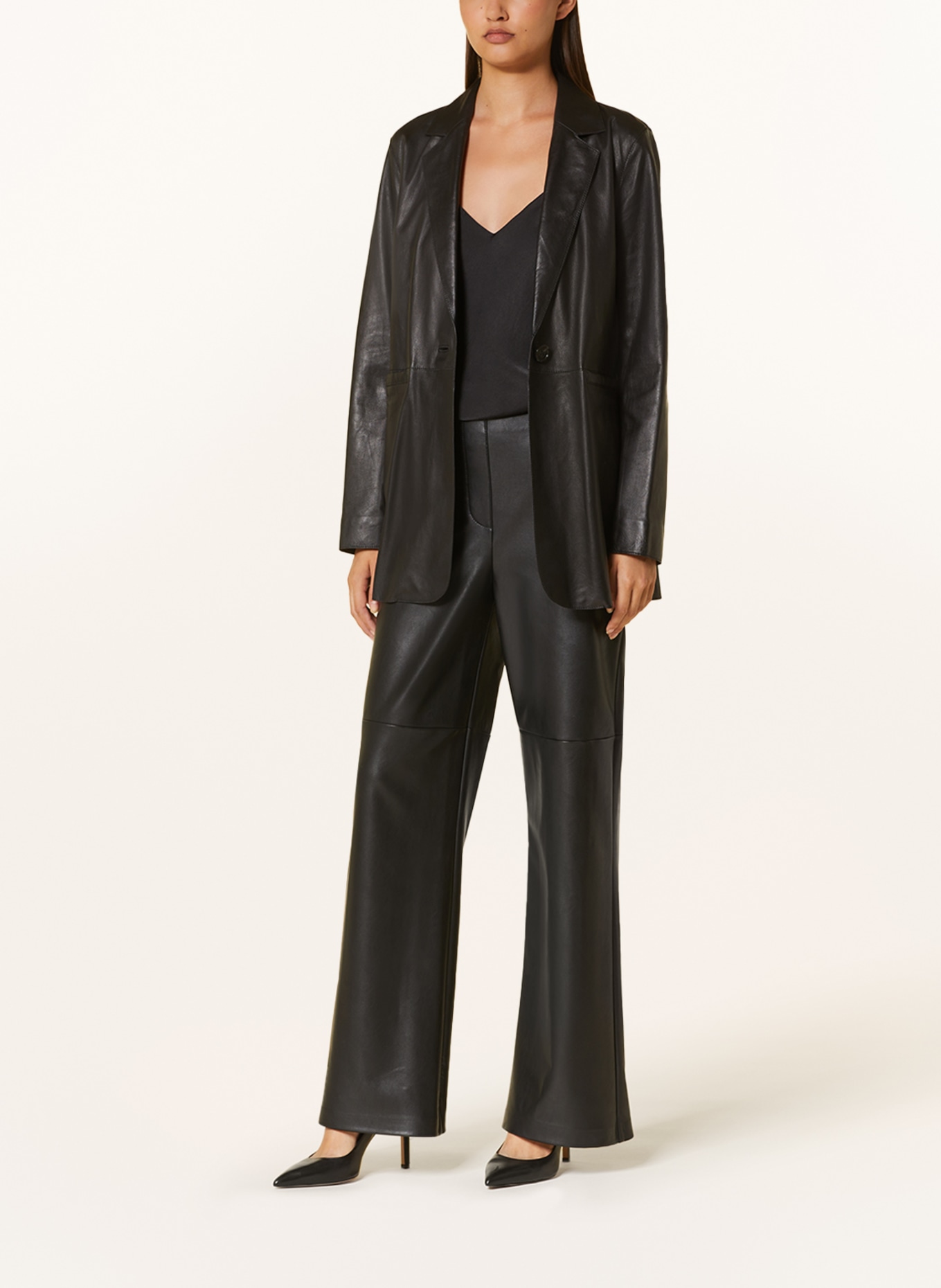 Joseph Ribkoff Pants in leather look, Color: BLACK (Image 2)