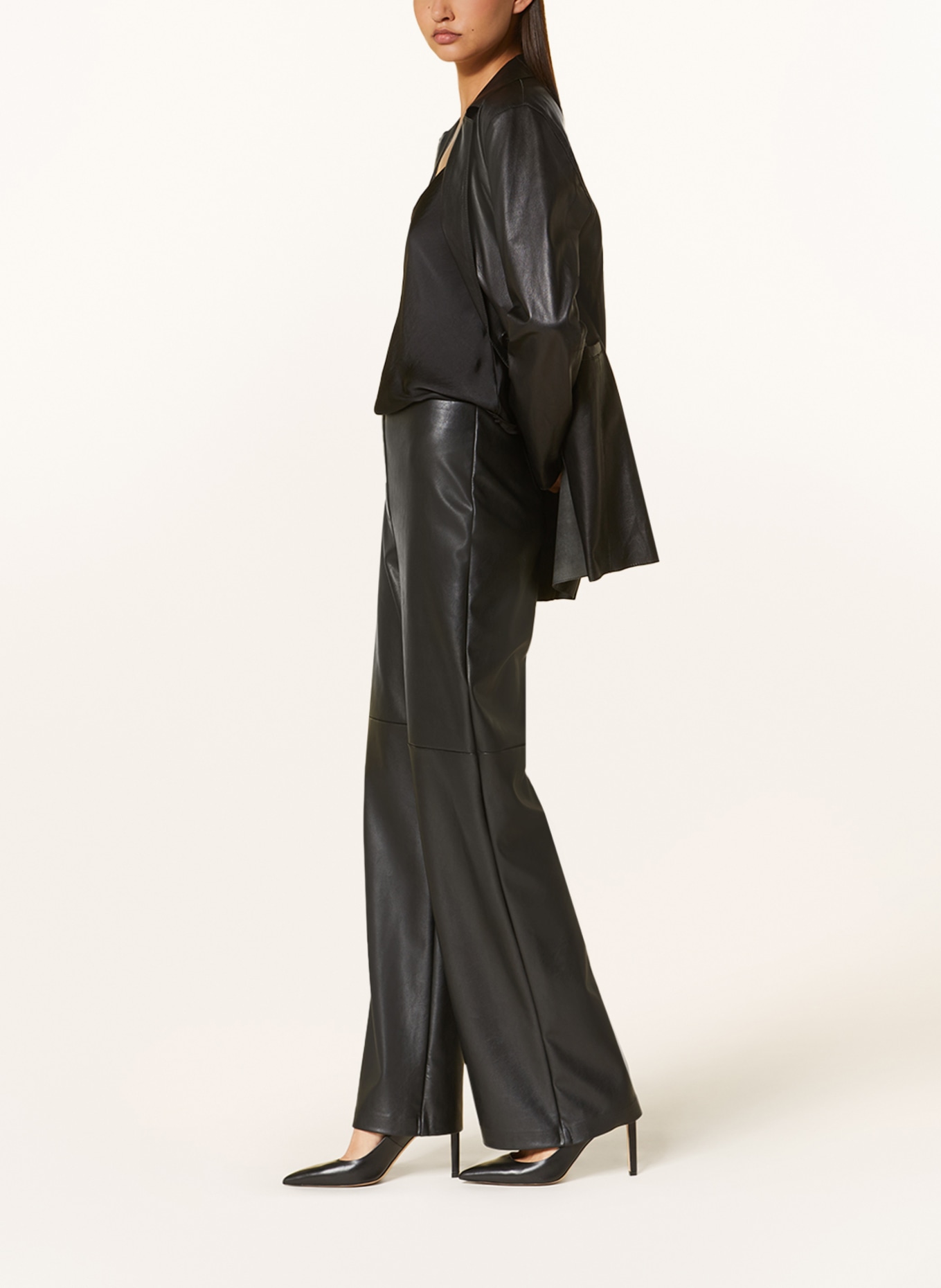 Joseph Ribkoff Pants in leather look, Color: BLACK (Image 4)