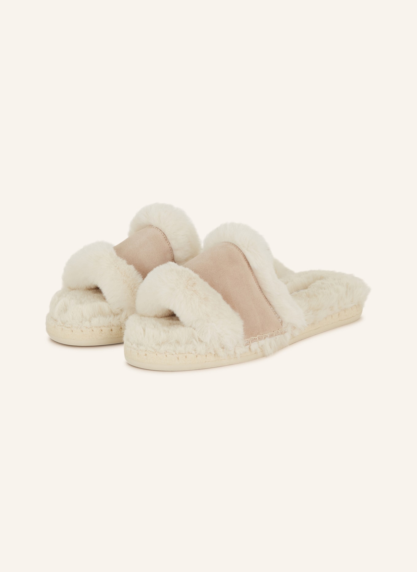espadrij l'originale Slippers with faux fur, Color: BEIGE (Image 1)