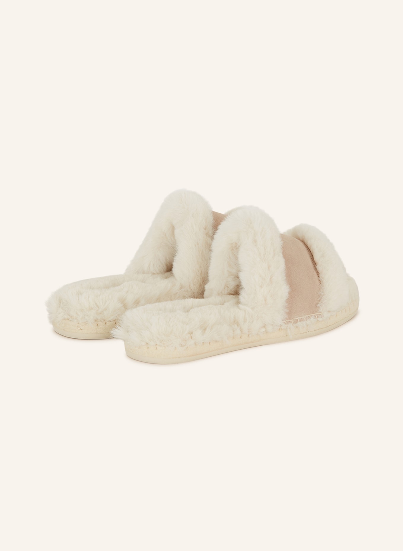 espadrij l'originale Slippers with faux fur, Color: BEIGE (Image 2)