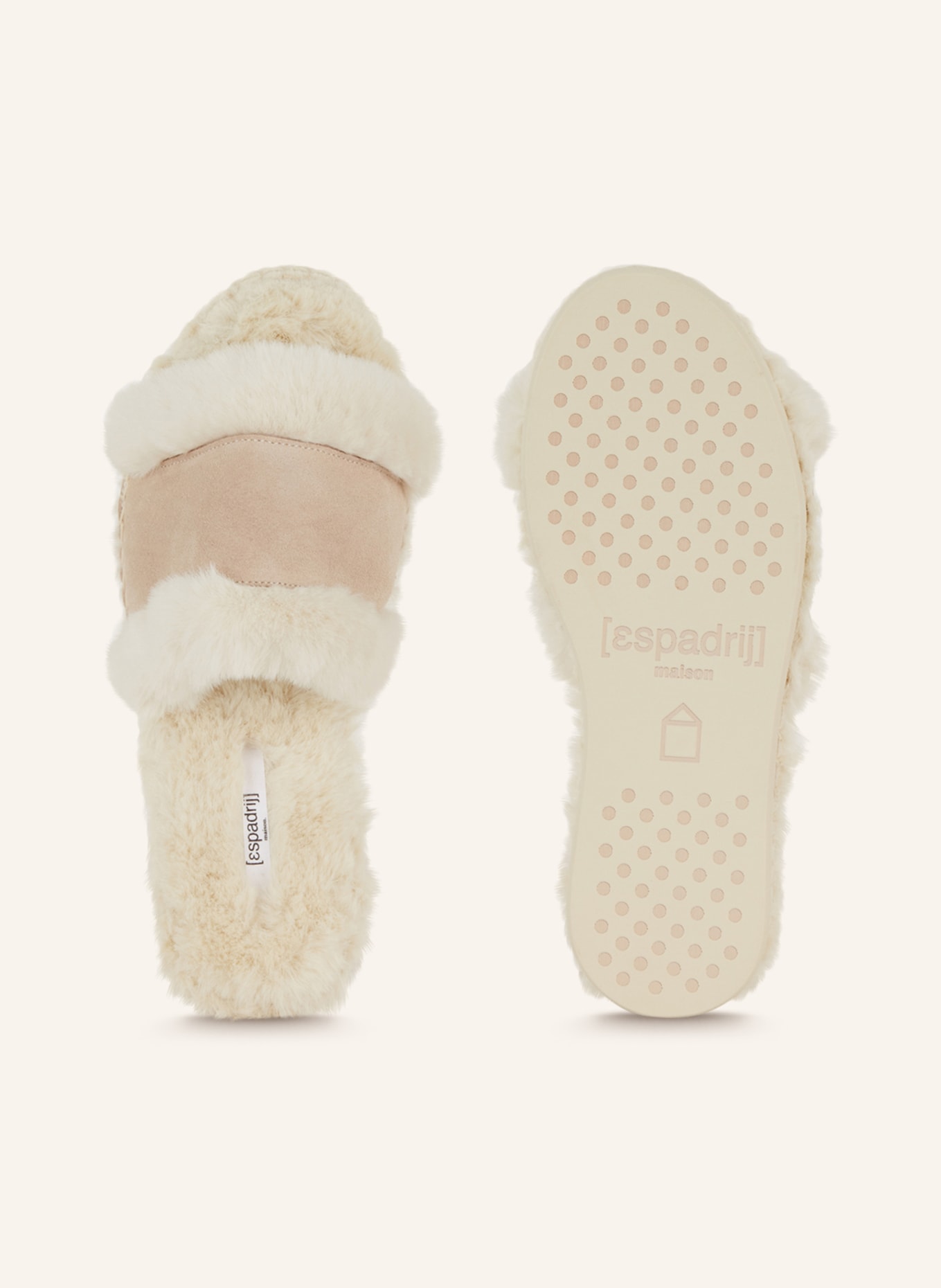 espadrij l'originale Slippers with faux fur, Color: BEIGE (Image 5)