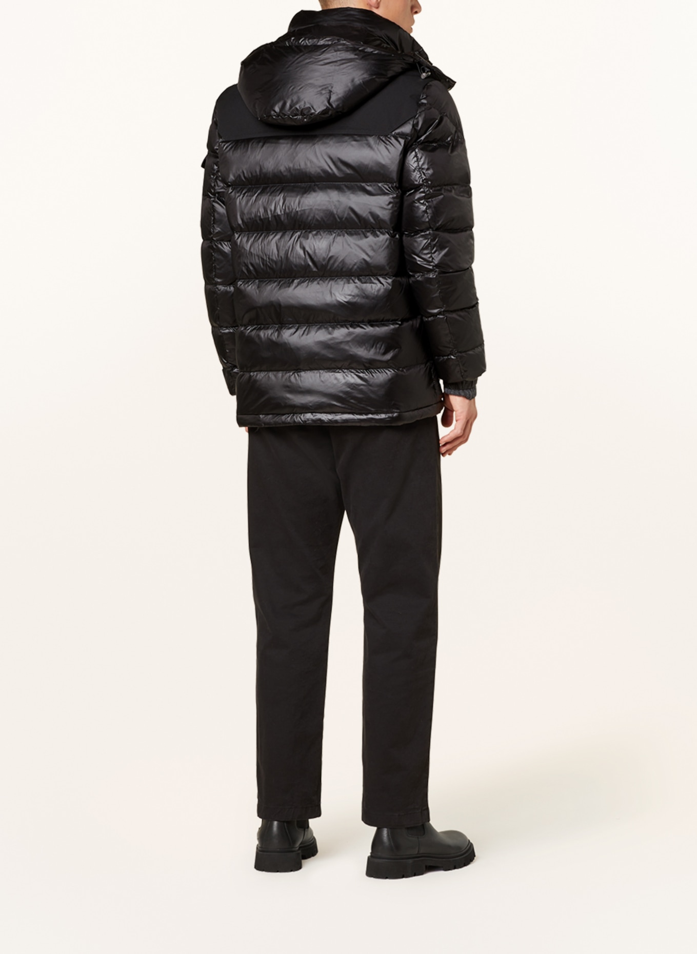 LA MARTINA Down jacket with removable hood, Color: BLACK (Image 3)