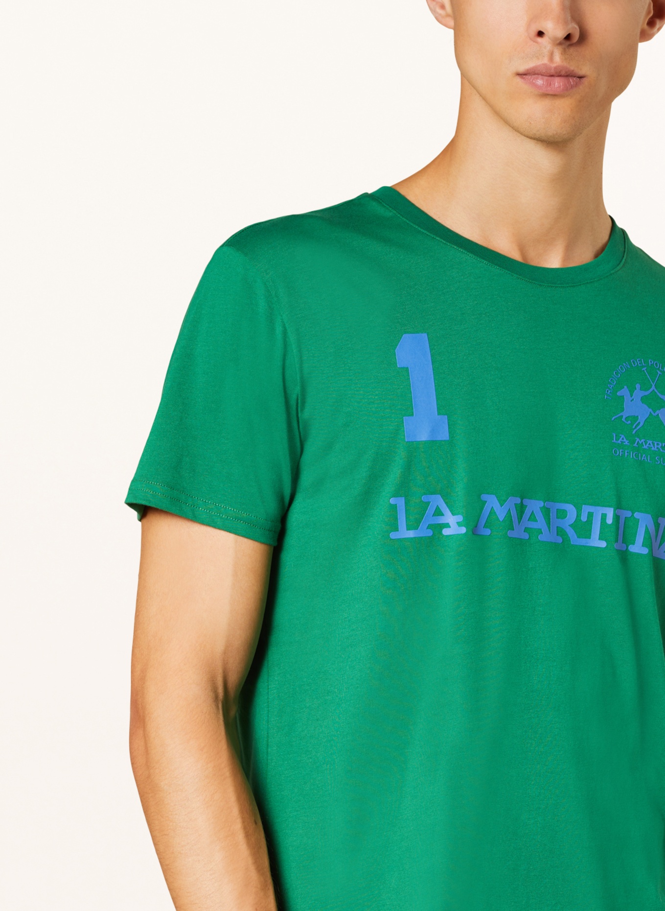 LA MARTINA T-shirt CHEST, Color: GREEN/ BLUE (Image 4)