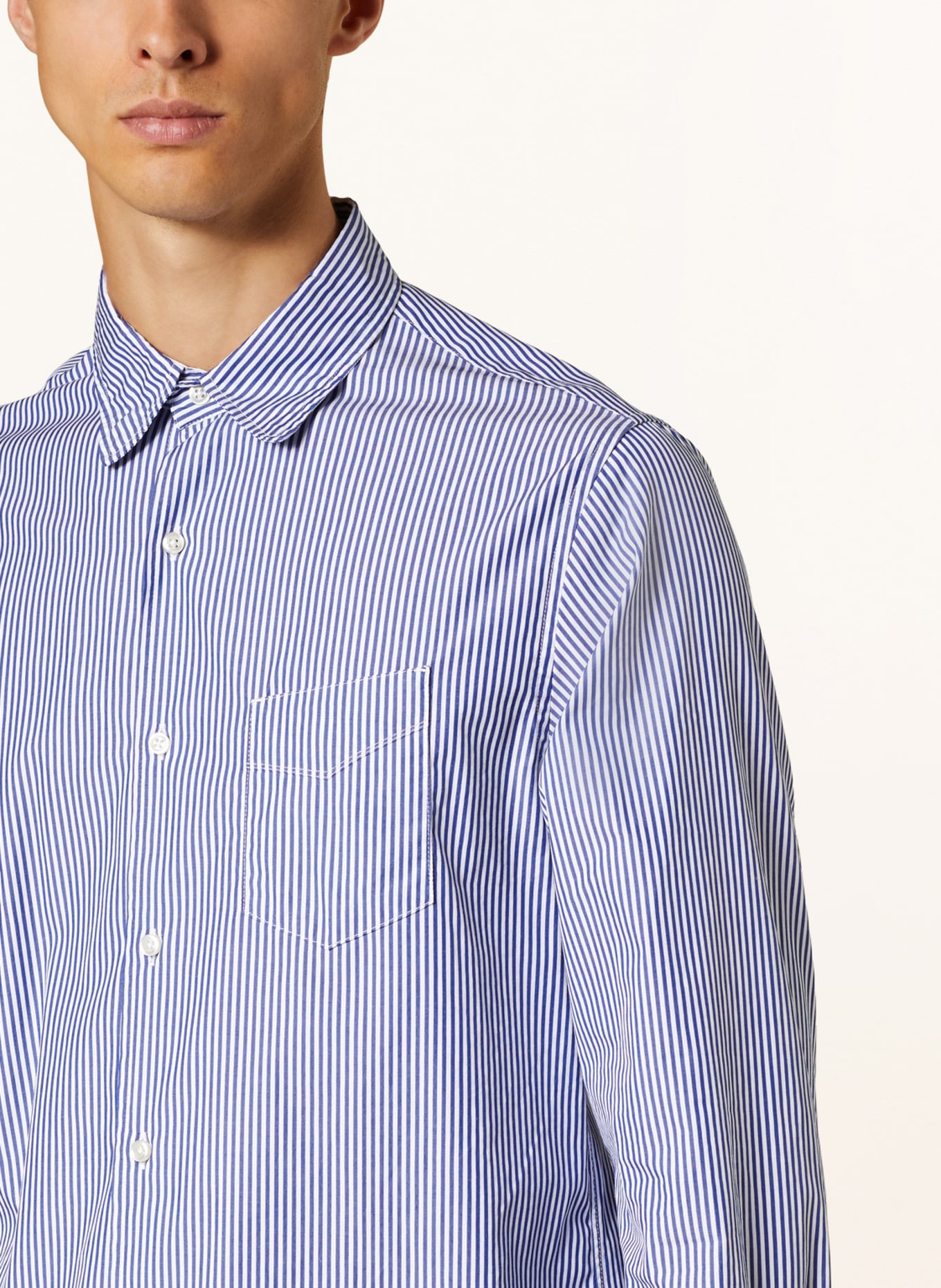 Officine Générale Shirt BENOIT regular fit, Color: WHITE/ BLUE (Image 4)