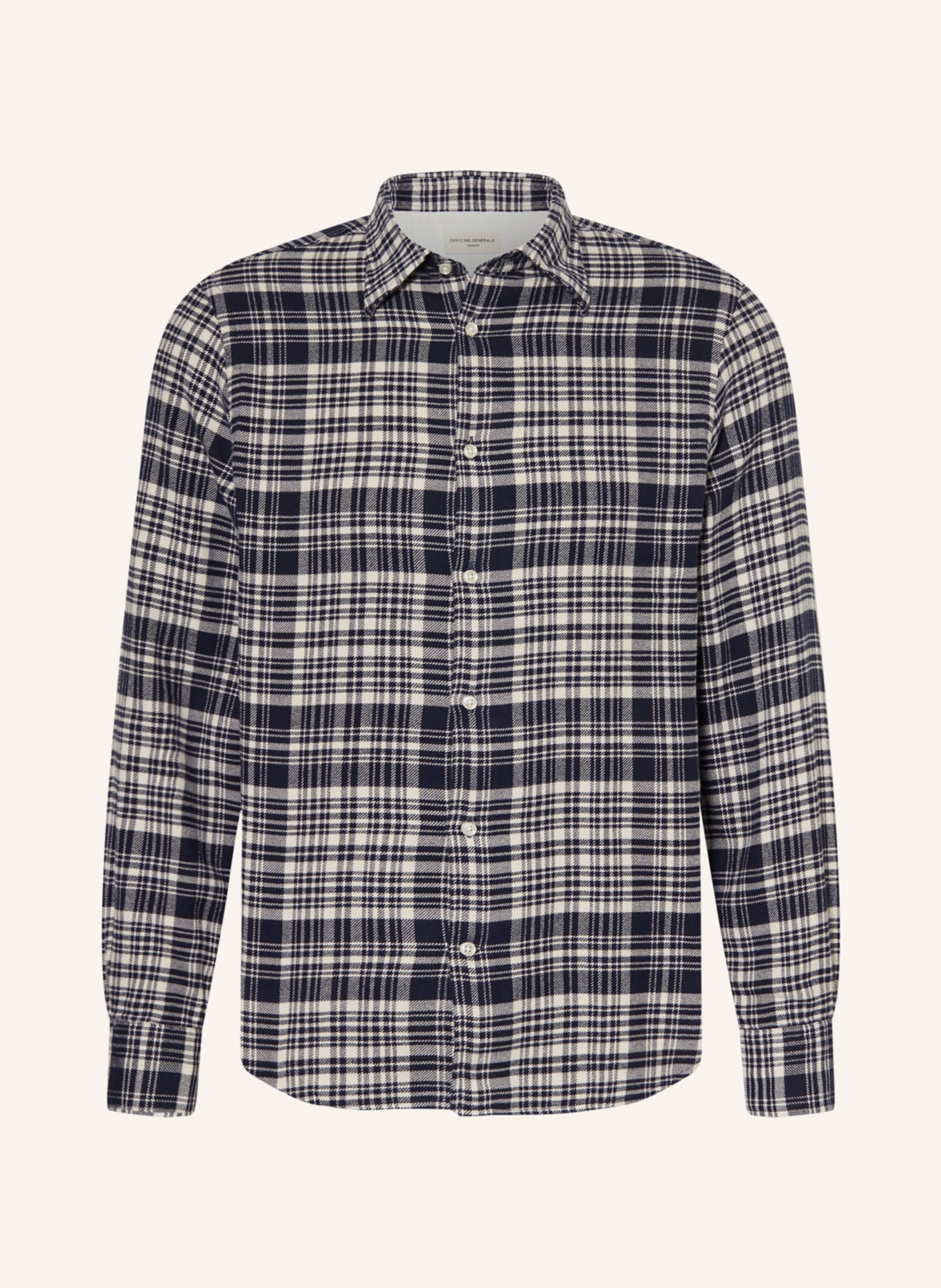 Officine Générale Flannel shirt GIACOMO regular fit, Color: DARK BLUE/ WHITE (Image 1)