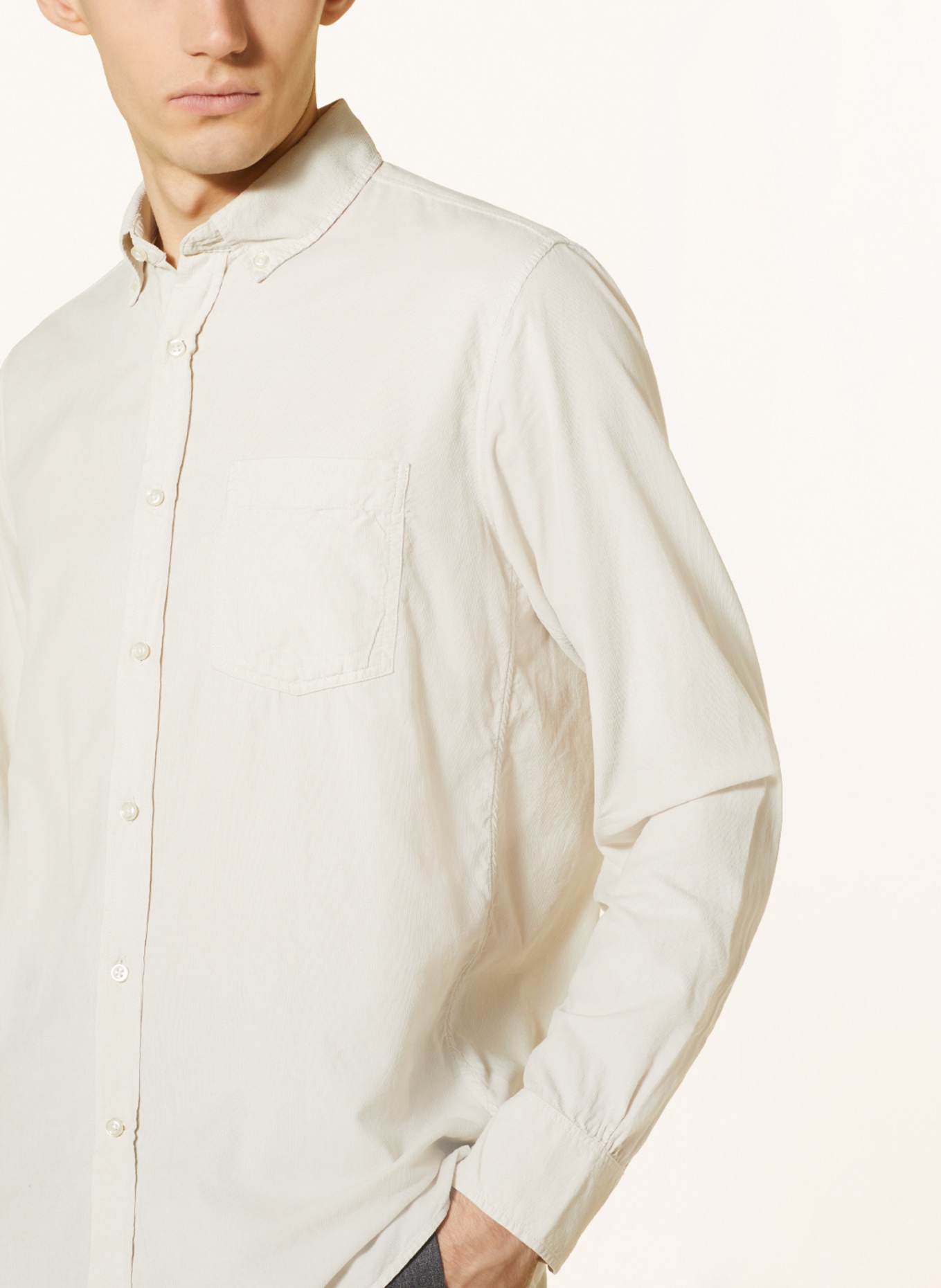 Officine Générale Corduroy shirt ARSENE regular fit, Color: ECRU (Image 4)