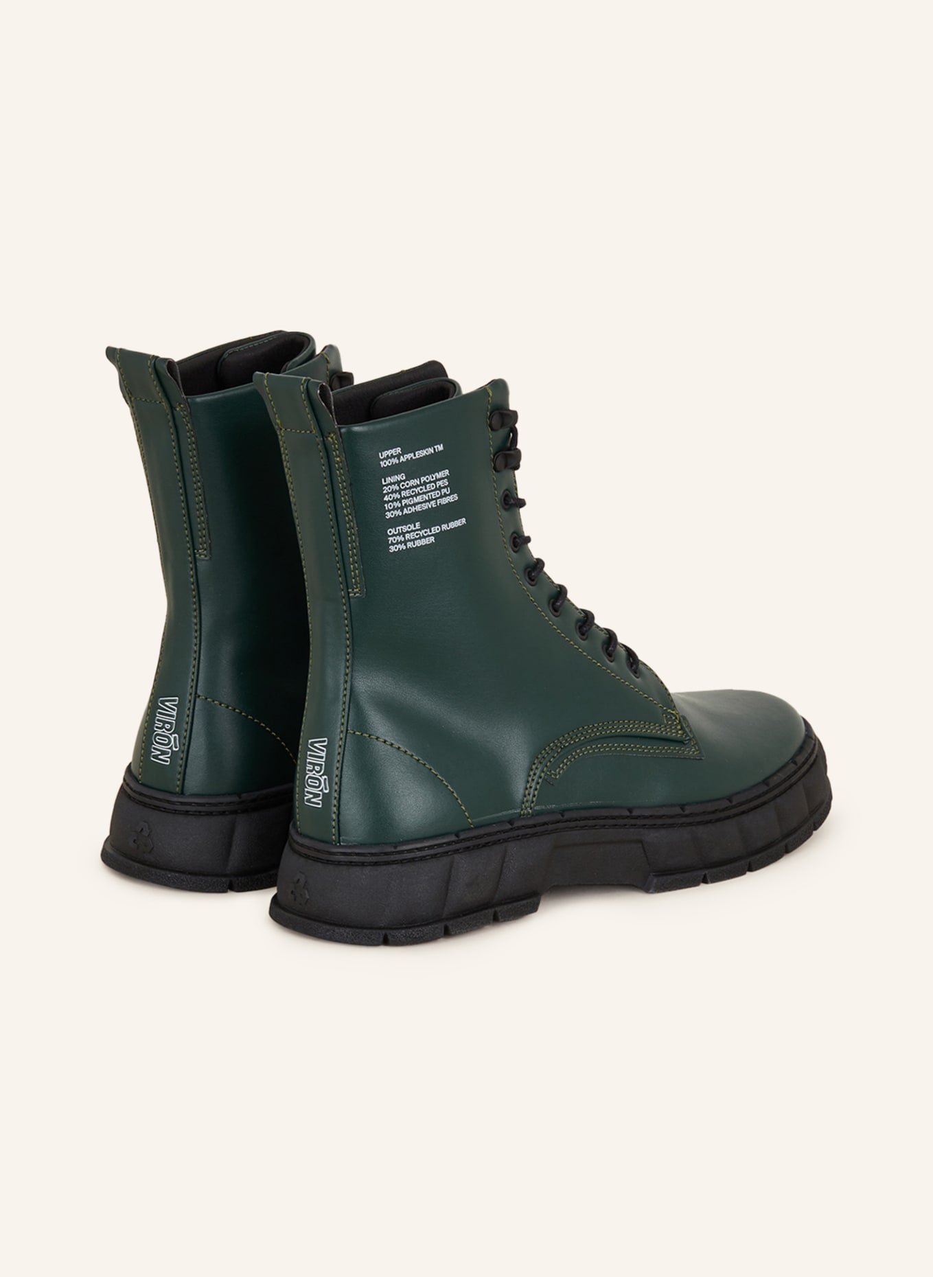 VIRÒN Lace-up boots 1992 APPLESKIN, Color: GREEN (Image 2)