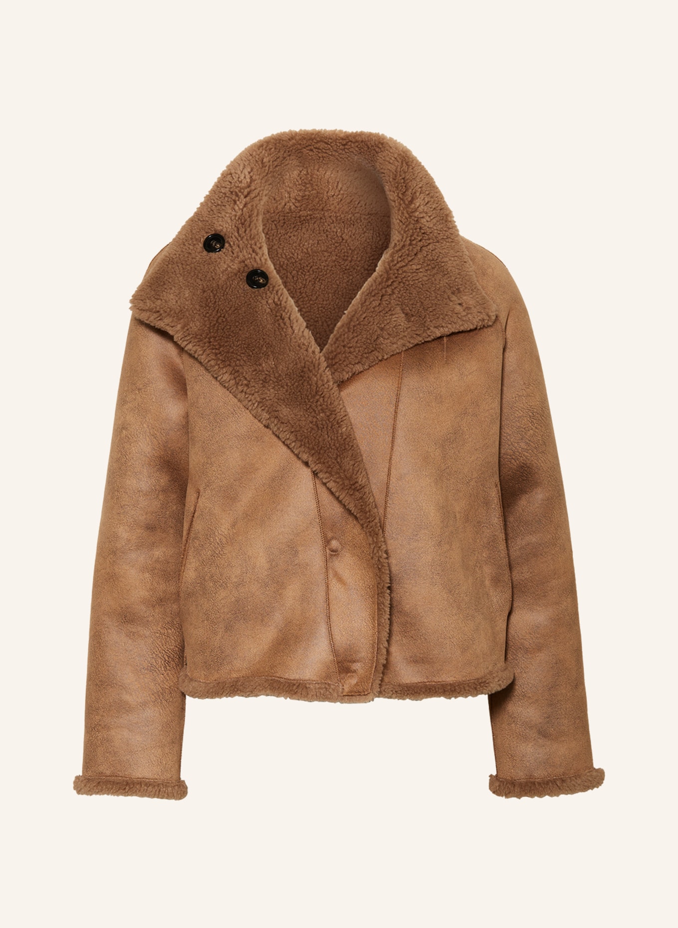REPEAT Reversible teddy jacket, Color: CAMEL (Image 1)