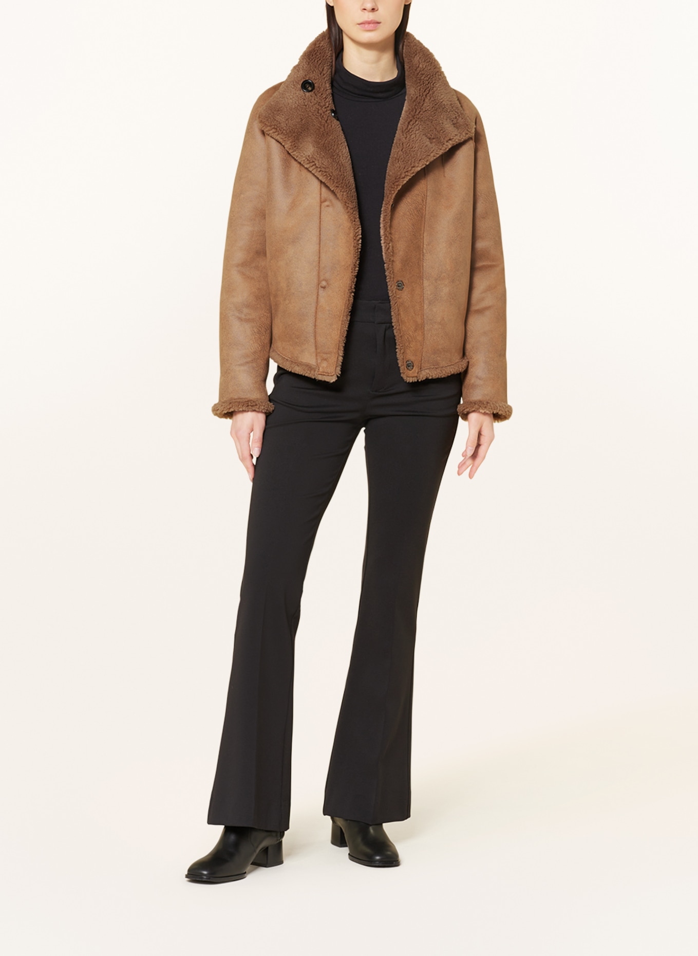 REPEAT Reversible teddy jacket, Color: CAMEL (Image 2)
