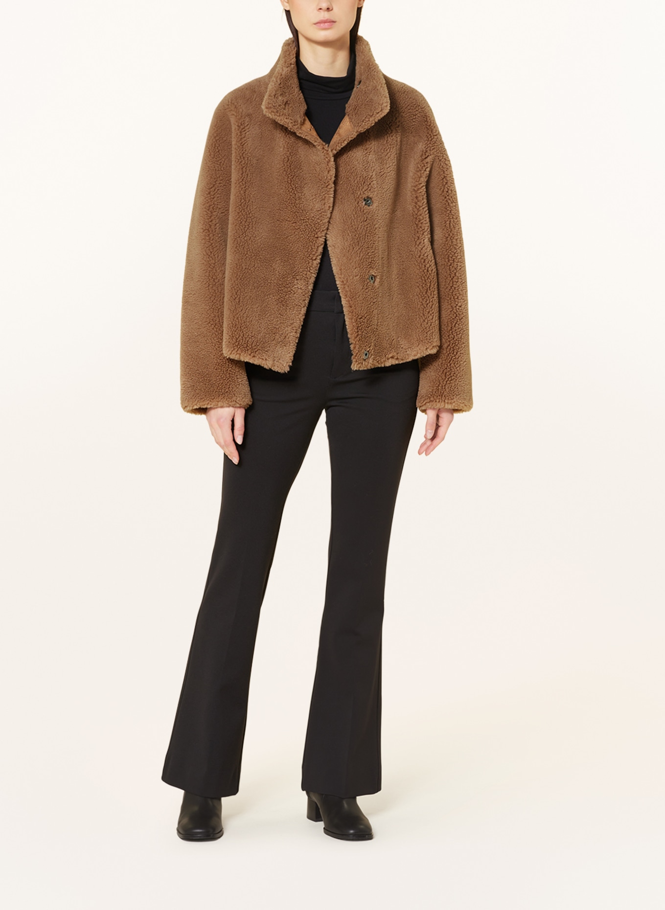 REPEAT Reversible teddy jacket, Color: CAMEL (Image 3)