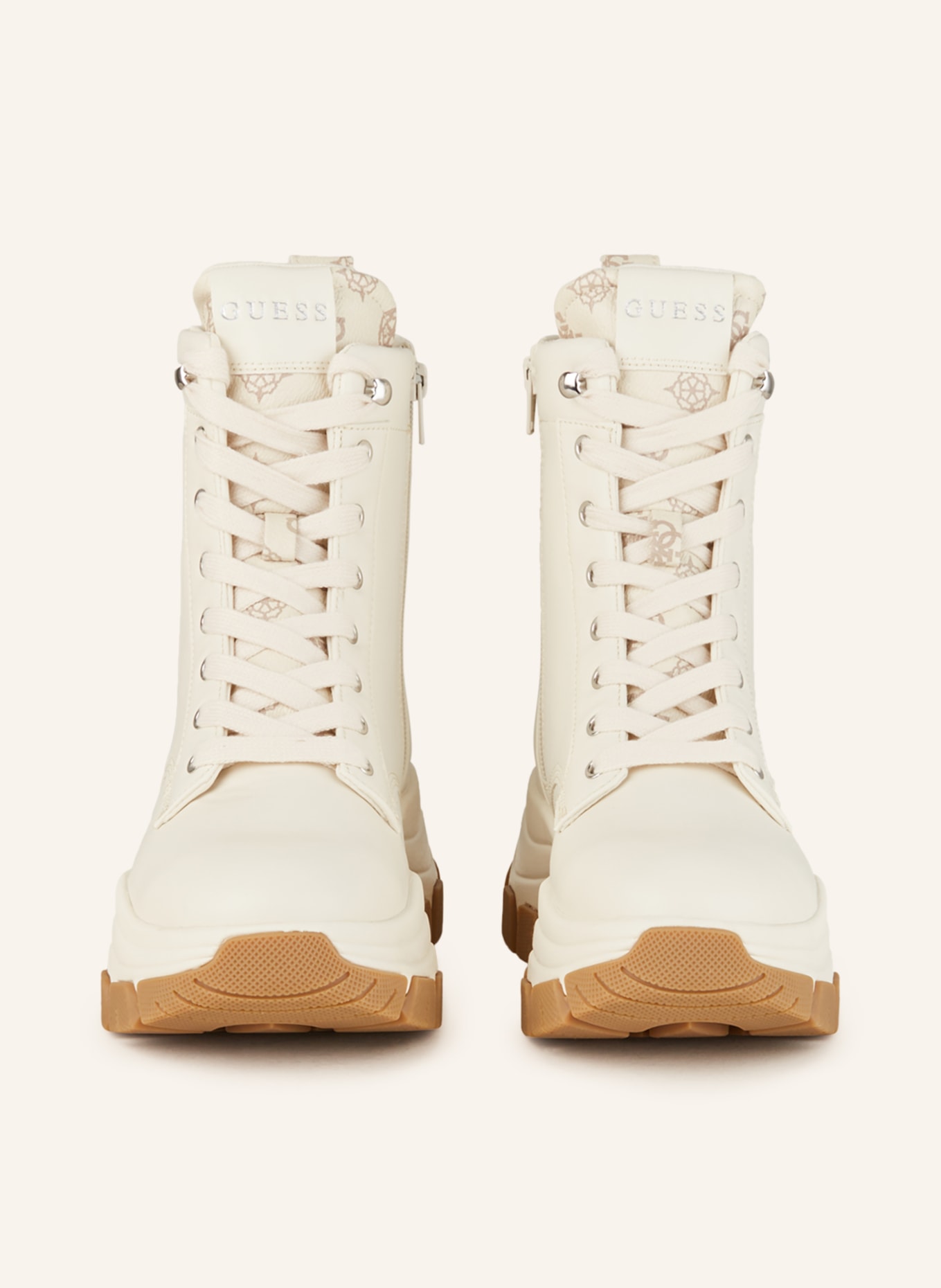 GUESS Lace-up boots KINOS, Color: CREAM (Image 3)
