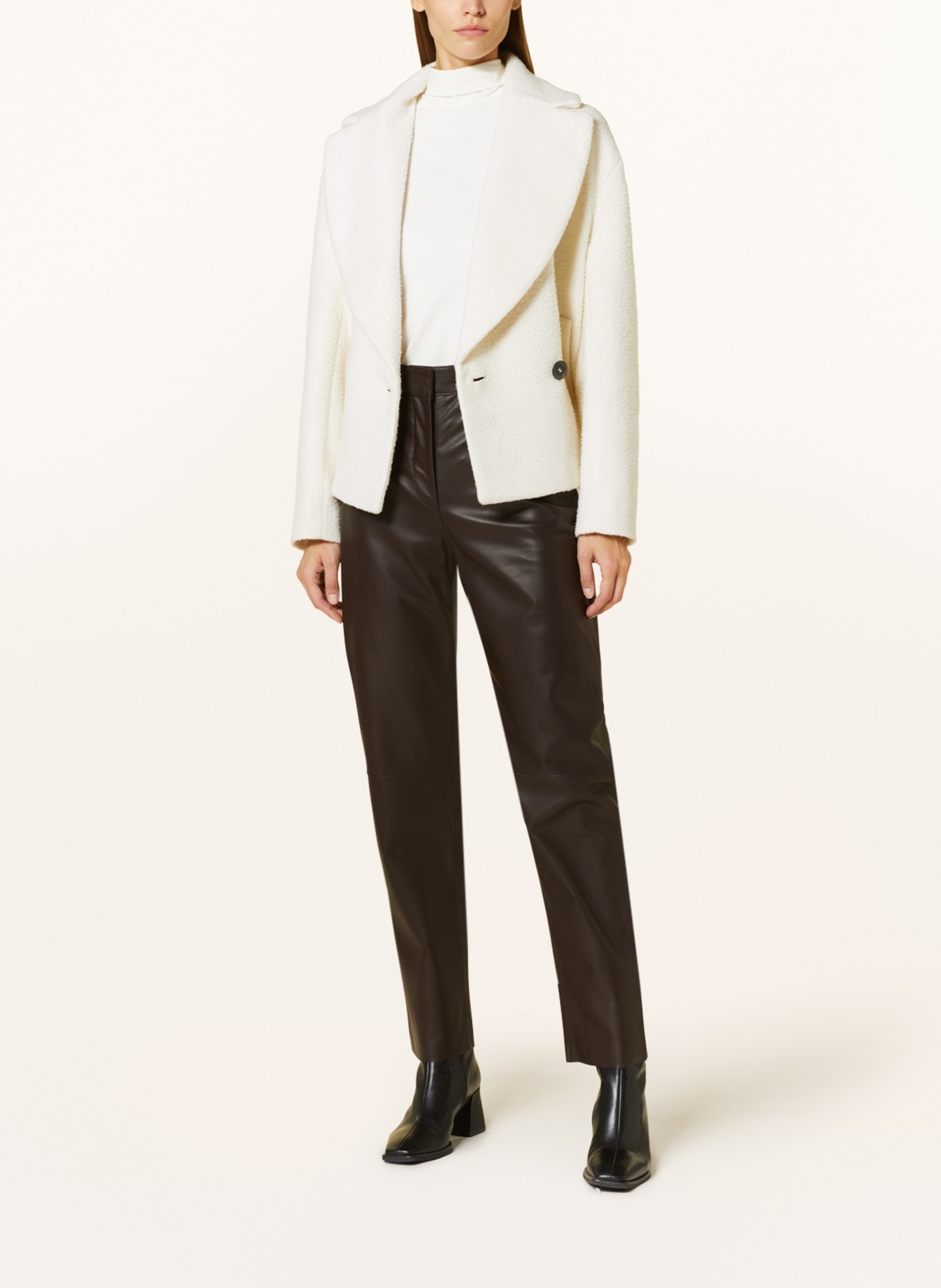 ANTONELLI firenze Leather pants SATURNO, Color: DARK BROWN (Image 2)