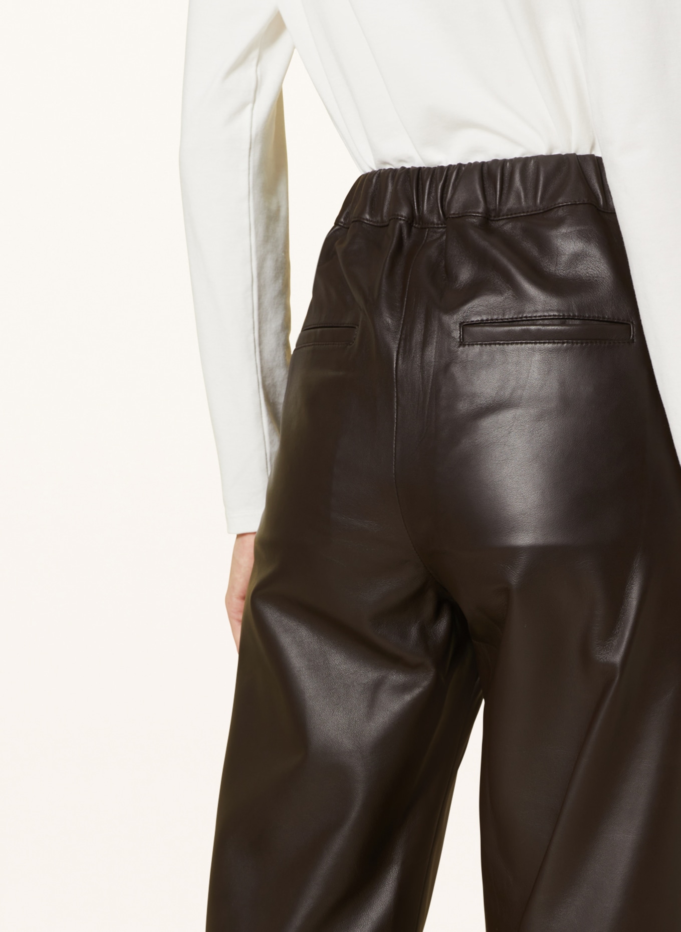 ANTONELLI firenze Leather pants SATURNO, Color: DARK BROWN (Image 5)