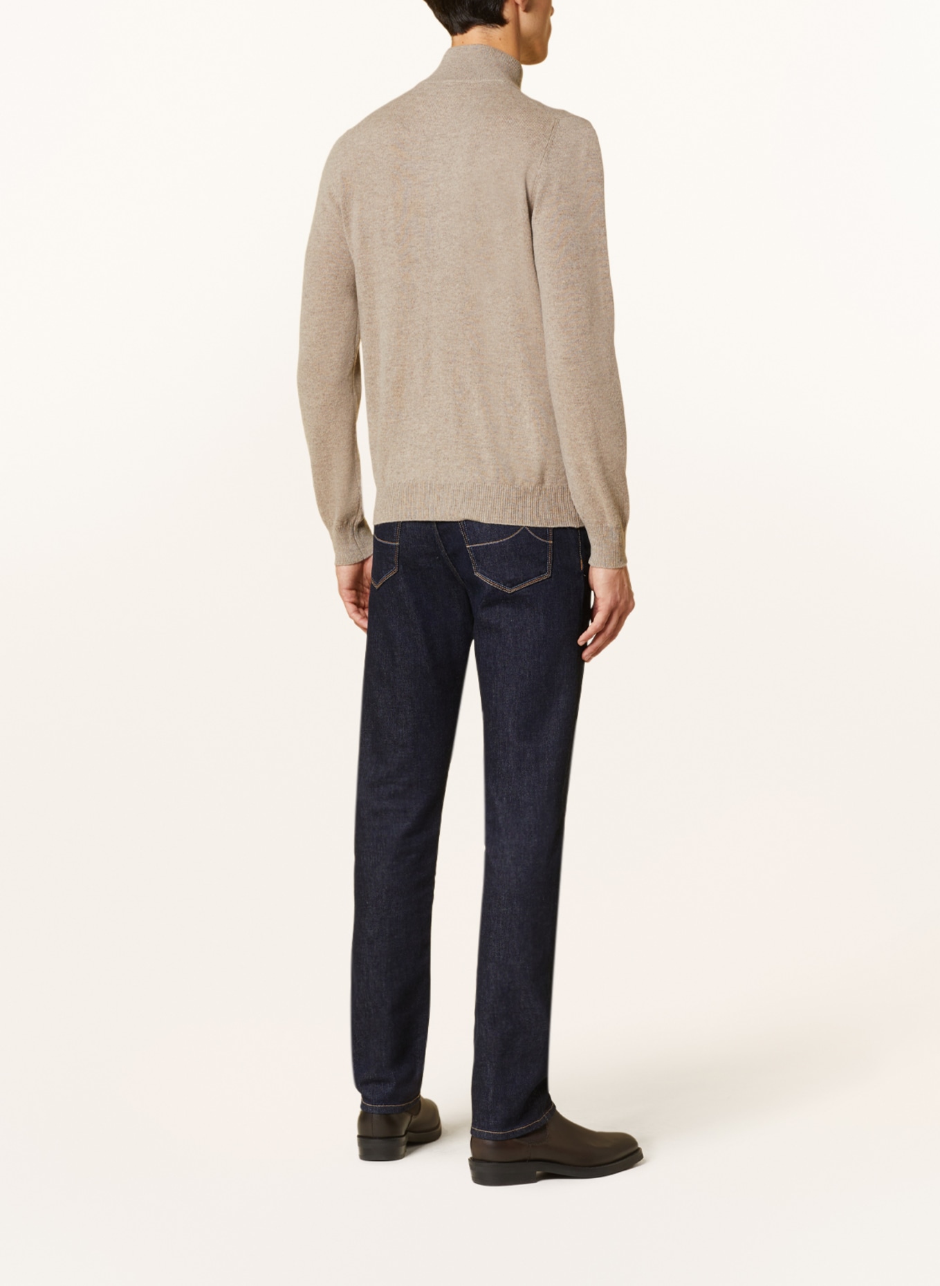 GRAN SASSO Half-zip sweater, Color: BEIGE (Image 3)