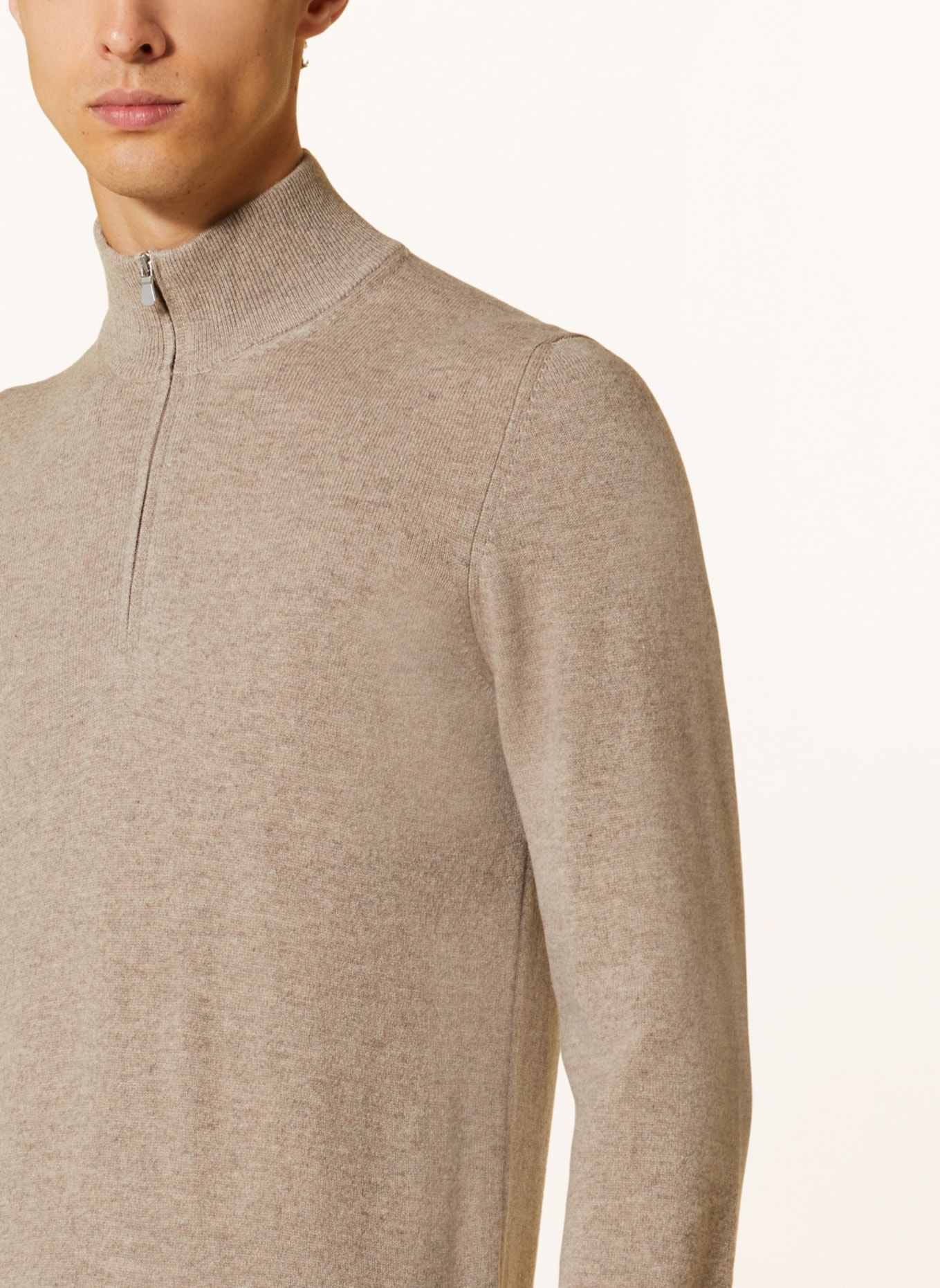 GRAN SASSO Half-zip sweater, Color: BEIGE (Image 4)
