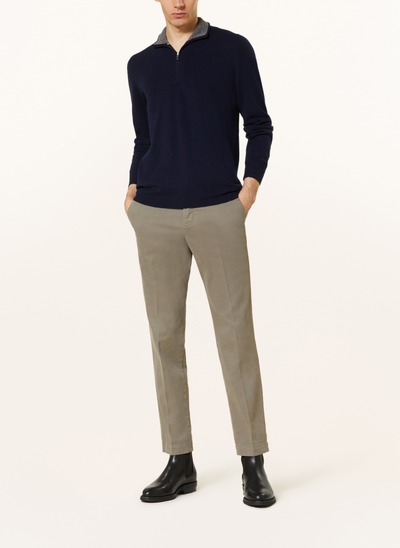 GRAN SASSO Half-zip sweater, Color: DARK BLUE (Image 2)