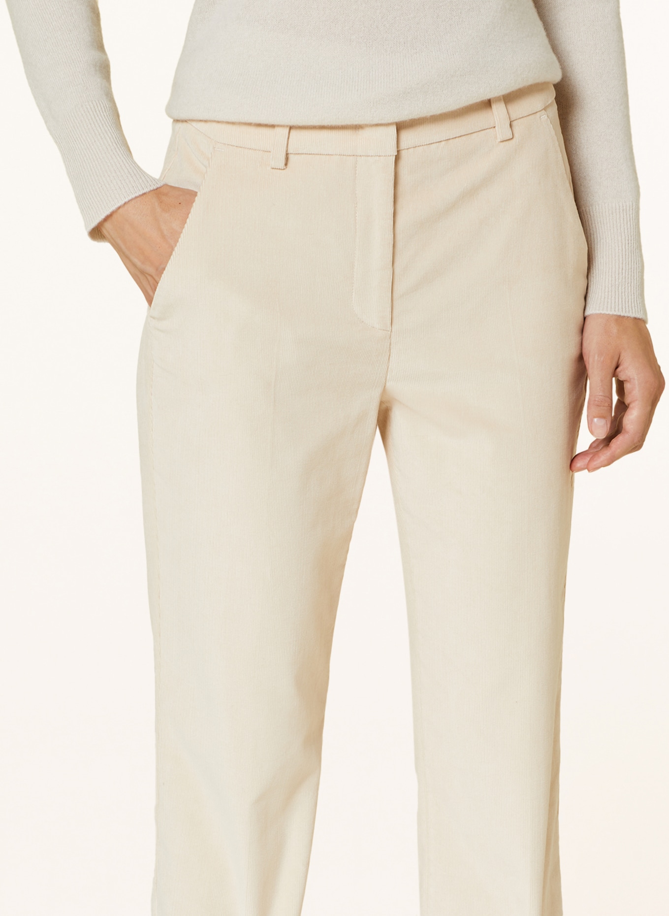 WEEKEND MaxMara 7/8 corduroy Trousers MARRUCA, Color: CREAM (Image 5)