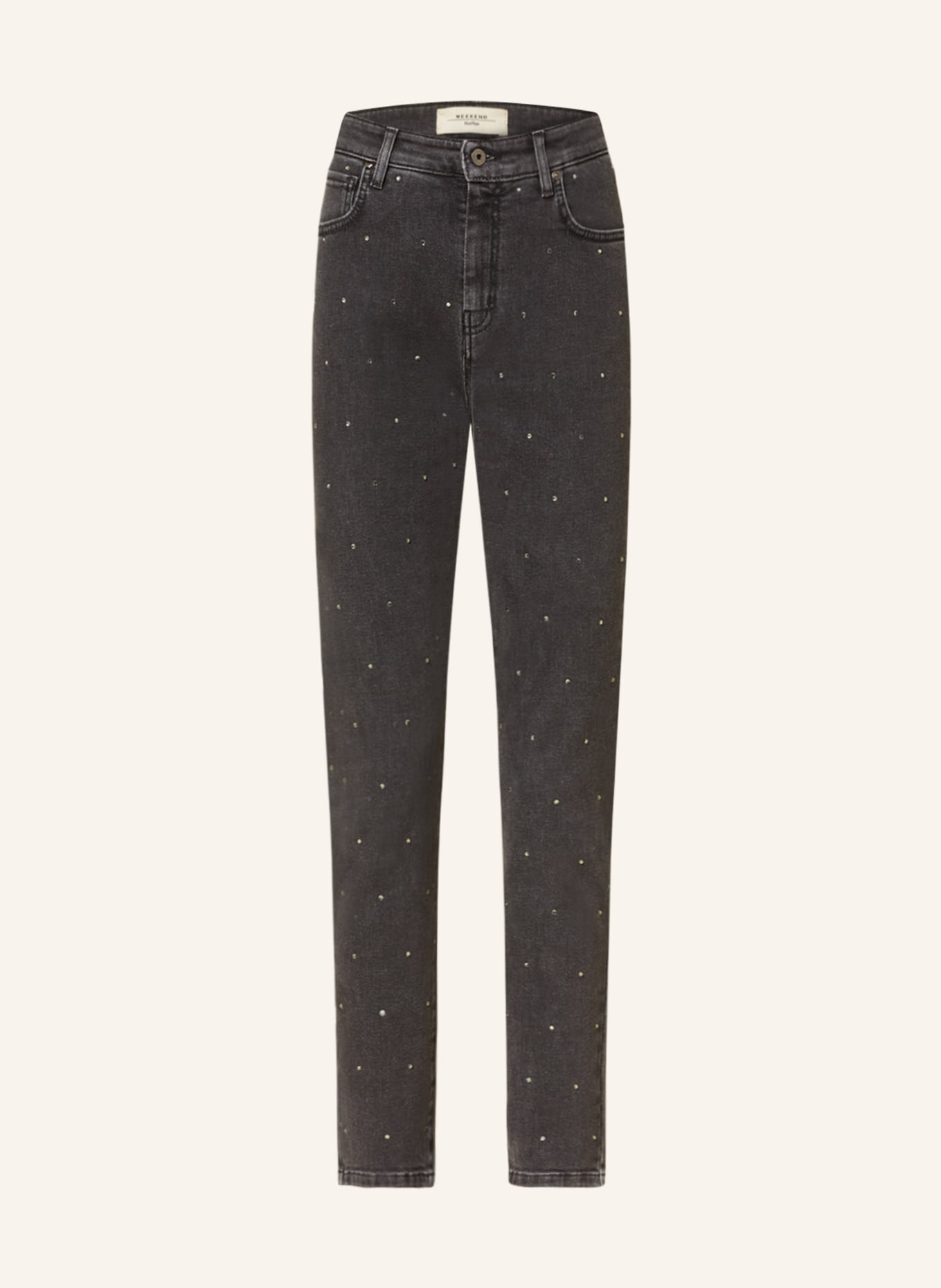 WEEKEND MaxMara Jeans TEANO mit Schmucksteinen, Farbe: 033 BLACK (Bild 1)