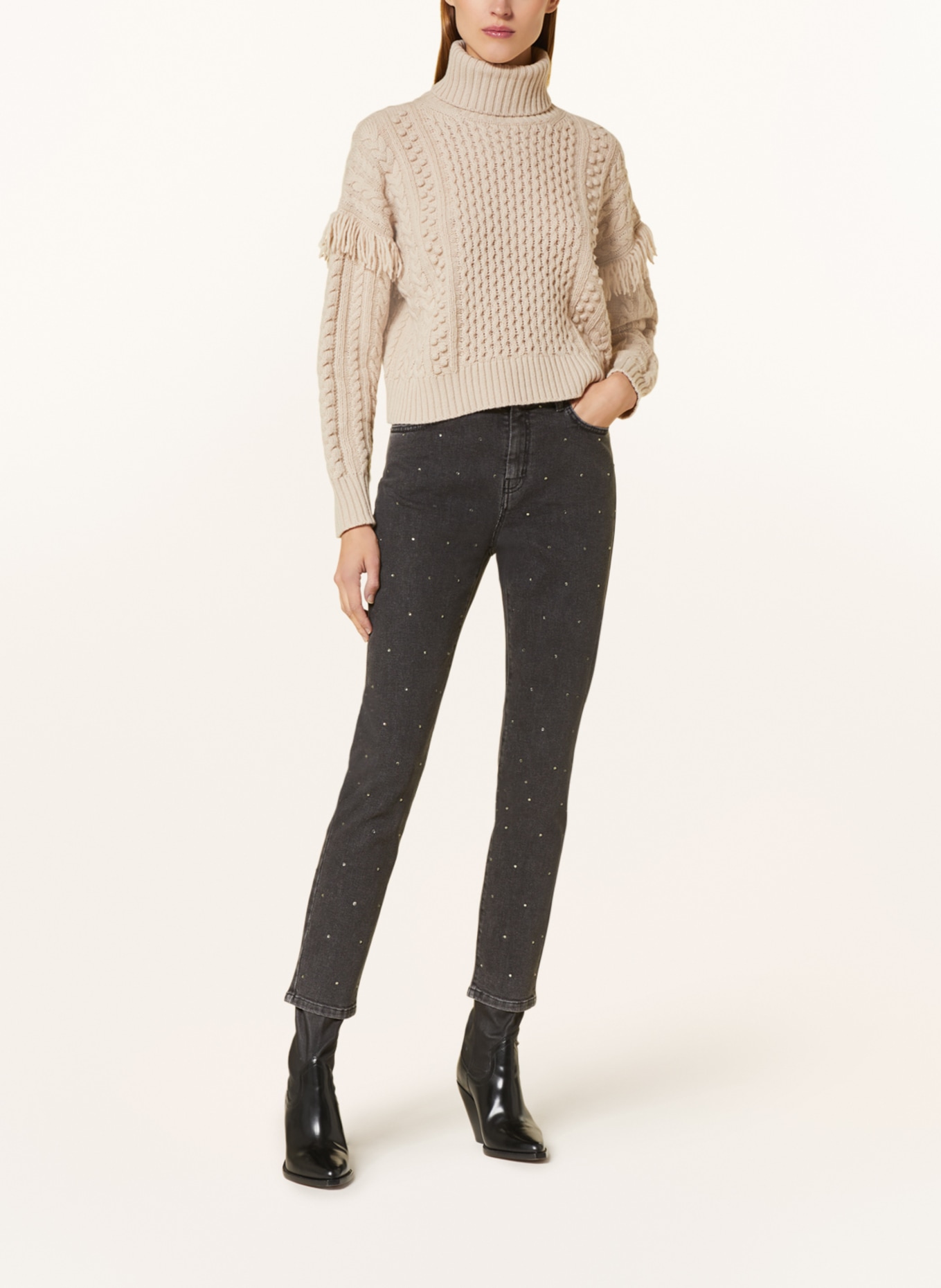 WEEKEND MaxMara Jeans TEANO with decorative gems, Color: 033 BLACK (Image 2)