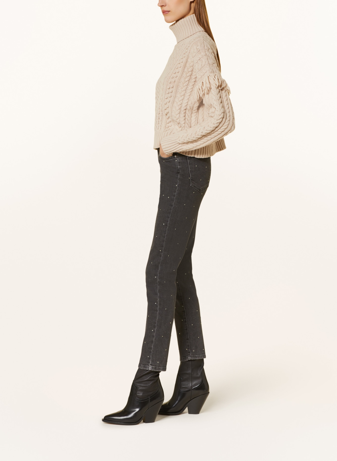 WEEKEND MaxMara Jeans TEANO with decorative gems, Color: 033 BLACK (Image 4)