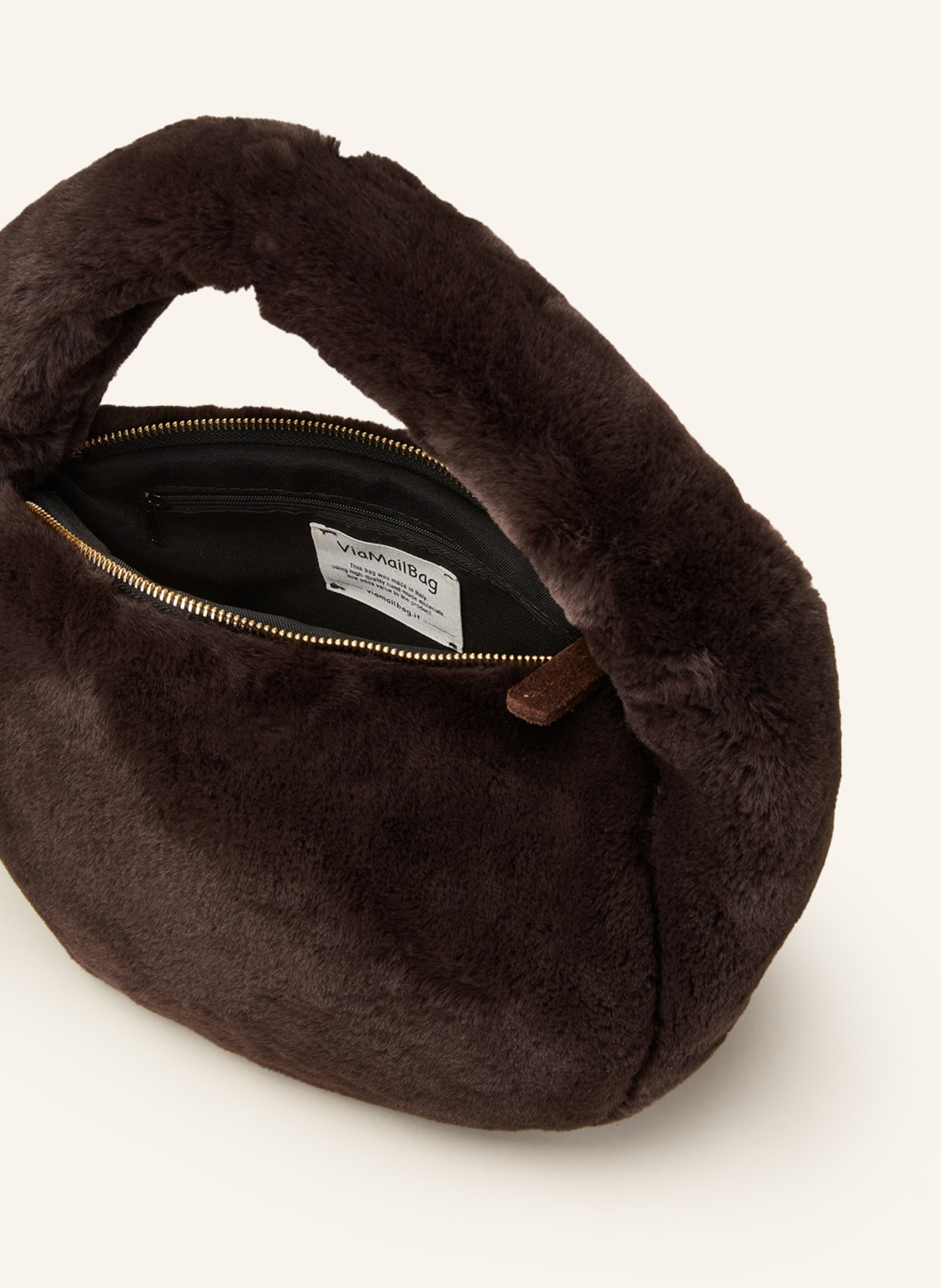 ViaMailBag Hobo bag GARMISH with faux fur, Color: DARK GRAY (Image 3)