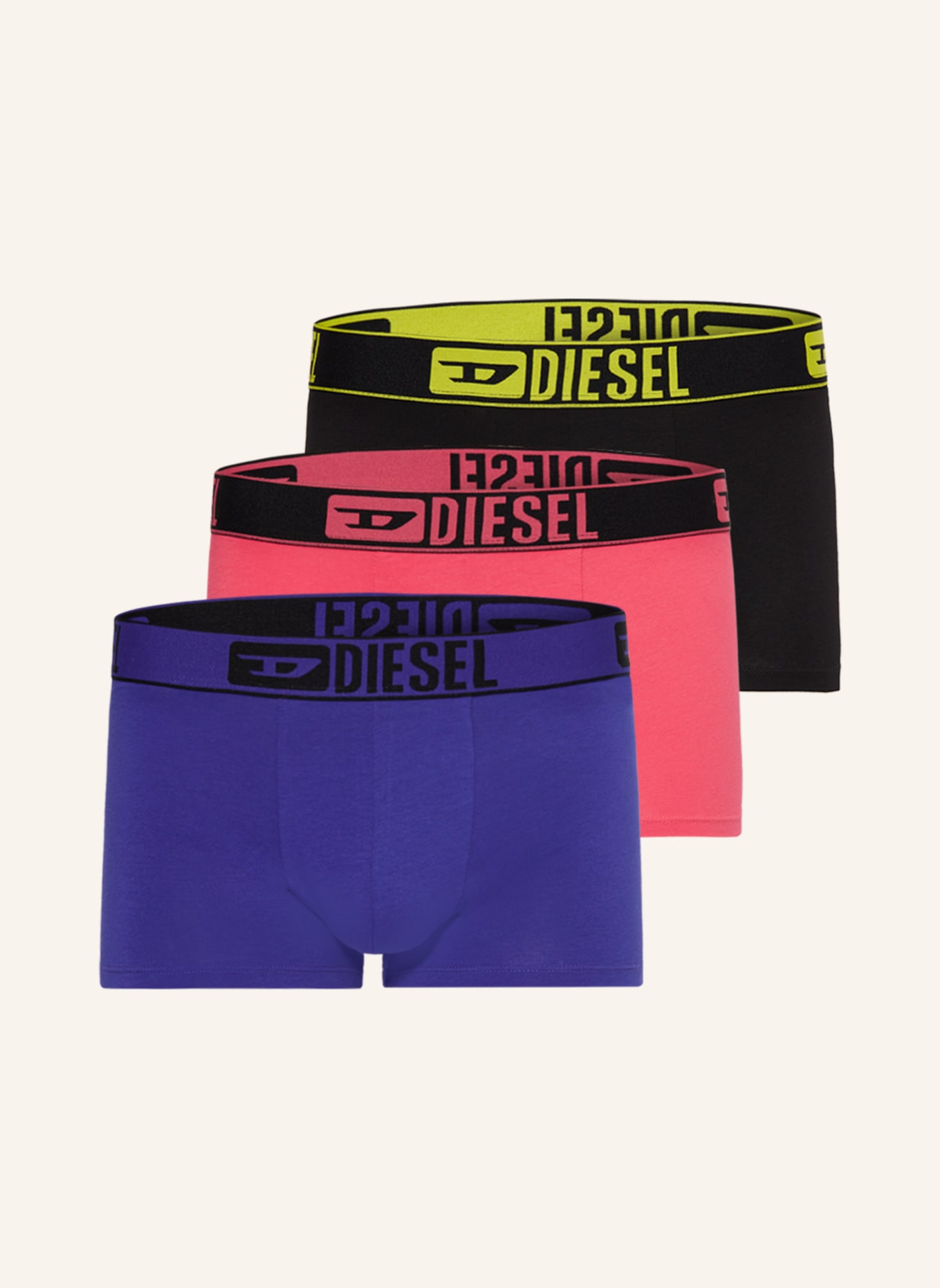 DIESEL 3-pack boxer shorts DAMIEN, Color: BLACK/ PINK/ BLUE (Image 1)