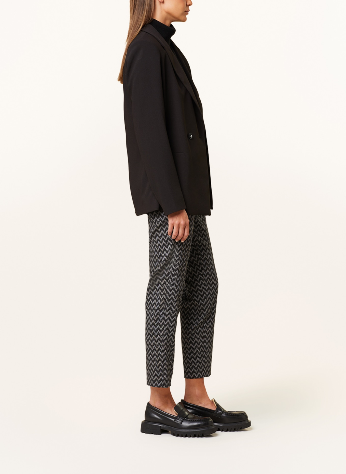 BRAX Jacquard trousers MARON S, Color: BLACK/ GRAY (Image 4)
