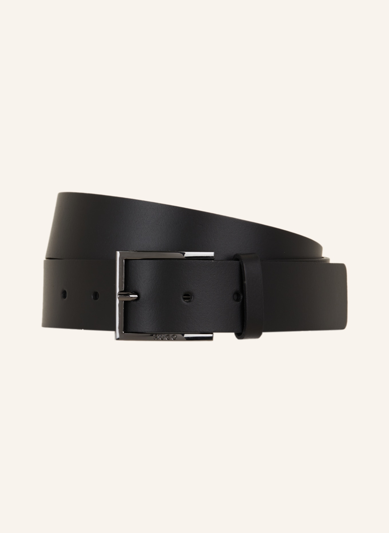 HUGO Leather belt, Color: BLACK (Image 1)