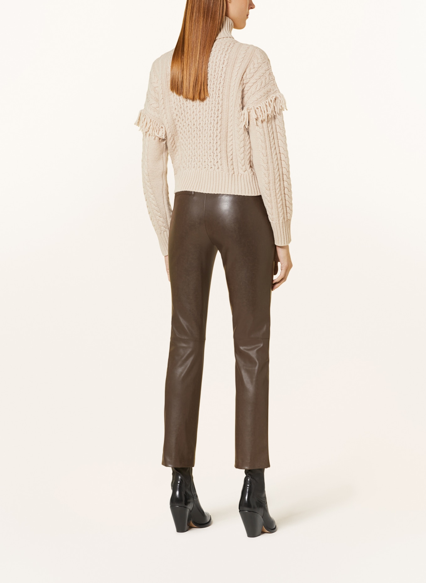 SEDUCTIVE Trousers CINDESSA in leather look, Color: BROWN (Image 3)