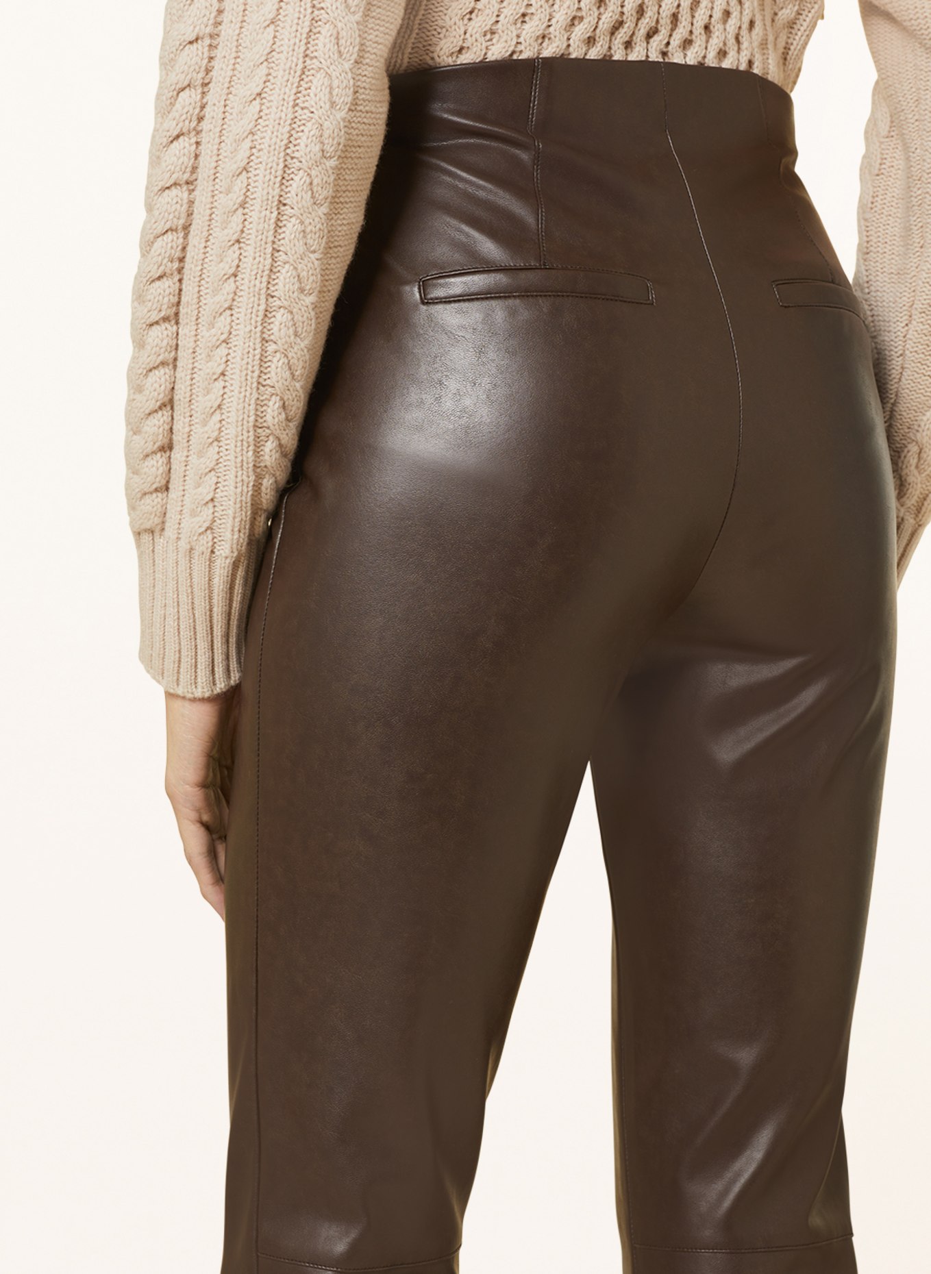 SEDUCTIVE Trousers CINDESSA in leather look, Color: BROWN (Image 5)