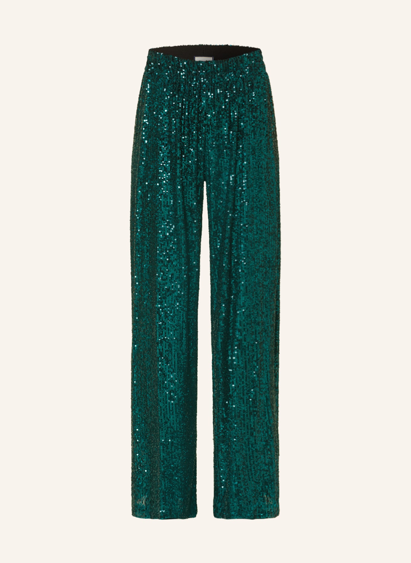 SEDUCTIVE Wide leg trousers IRIS with sequins, Color: DARK GREEN (Image 1)