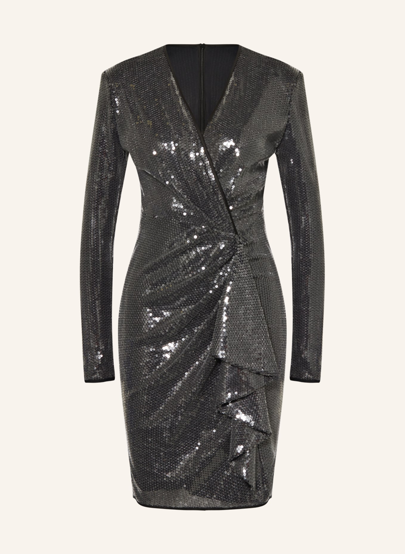 DIANE VON FURSTENBERG Dress LEXA in wrap look with sequins, Color: BLACK (Image 1)