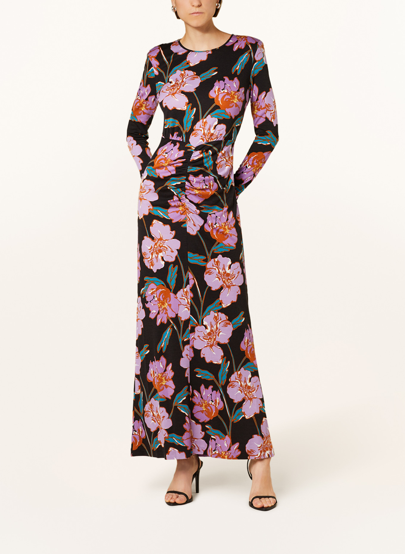 DIANE VON FURSTENBERG Sukienka z dżerseju MADGE, Kolor: CZARNY/ JASNOFIOLETOWY/ TURKUSOWY (Obrazek 2)