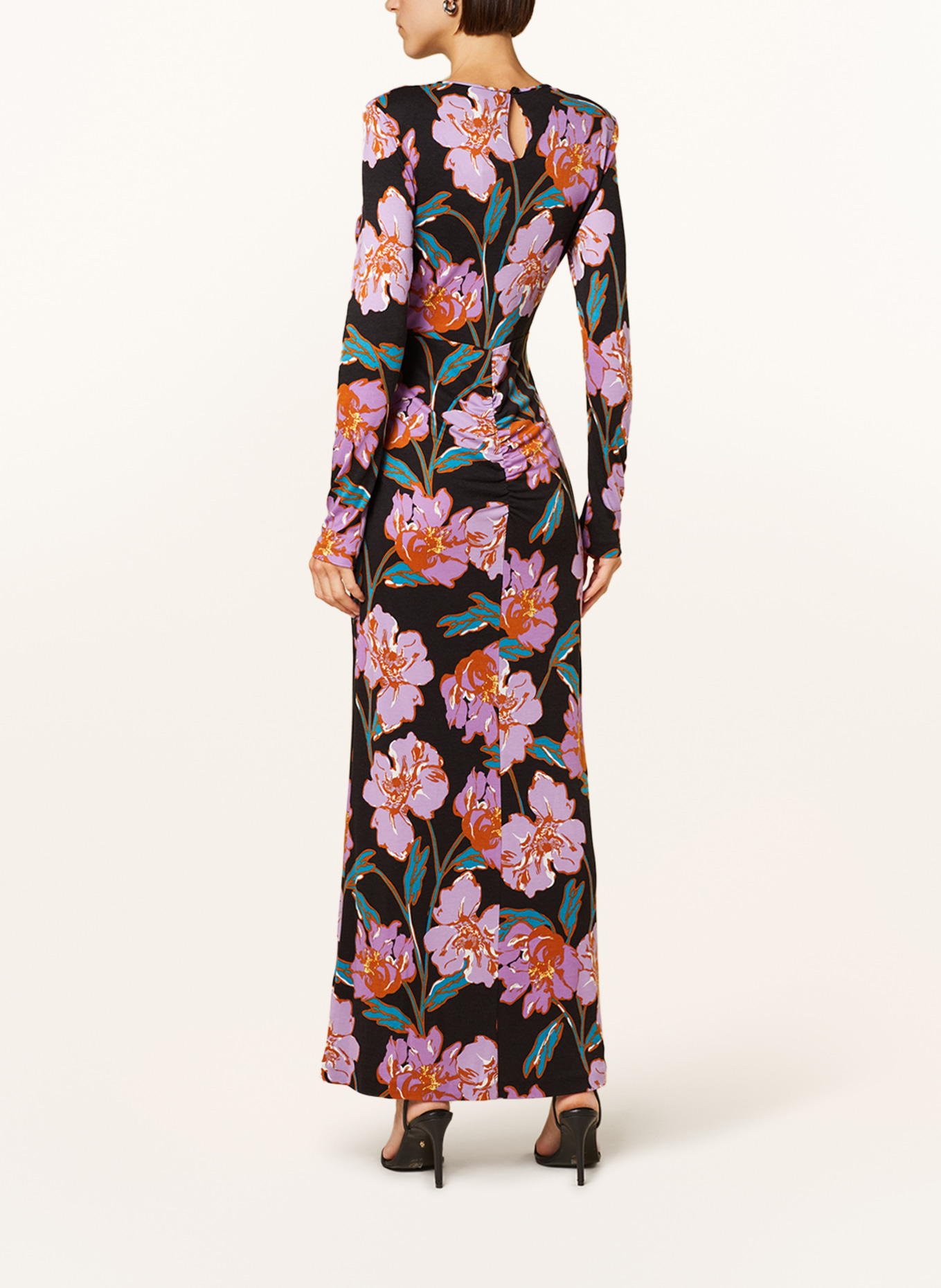DIANE VON FURSTENBERG Sukienka z dżerseju MADGE, Kolor: CZARNY/ JASNOFIOLETOWY/ TURKUSOWY (Obrazek 3)