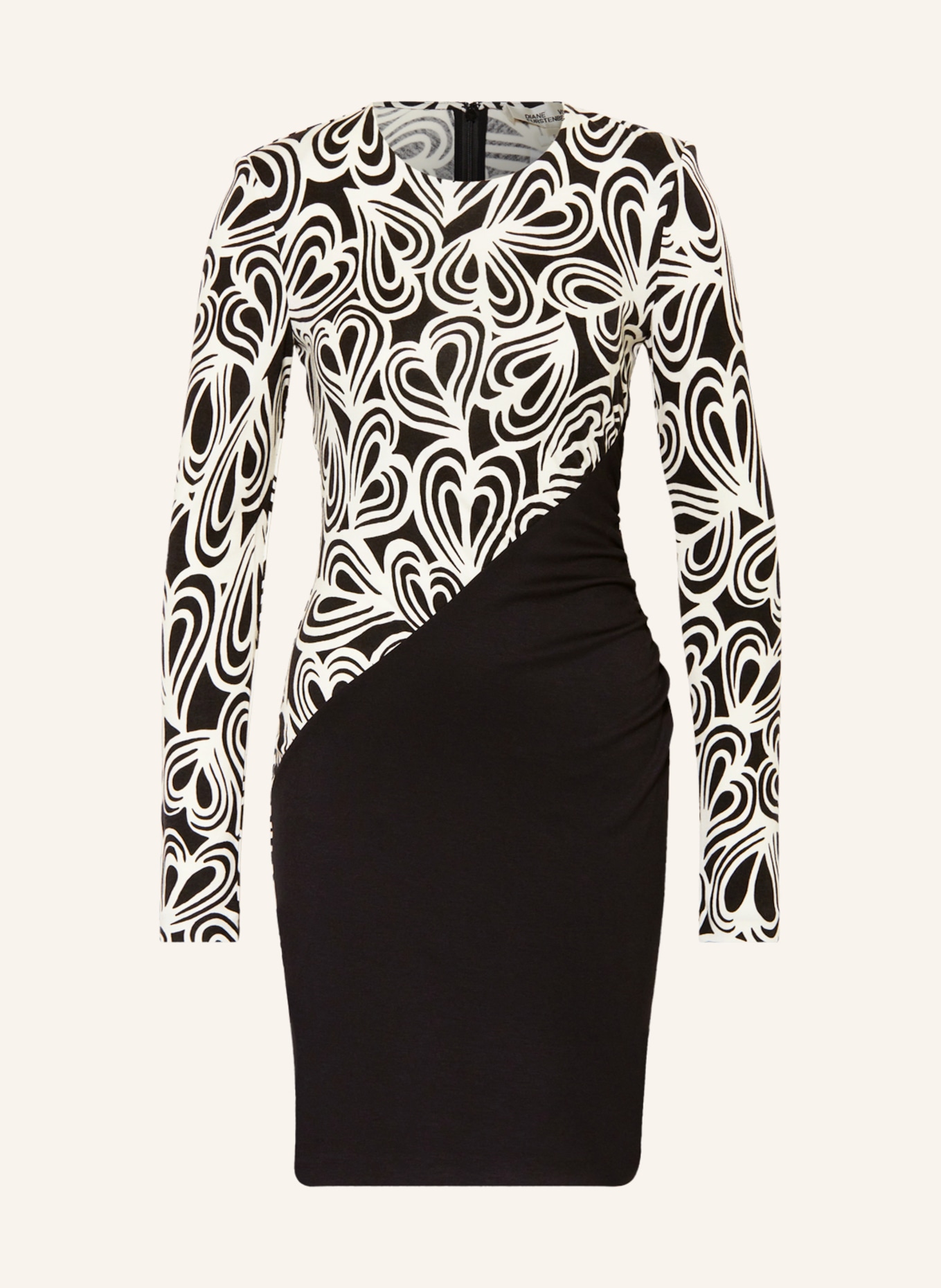 DIANE VON FURSTENBERG Sheath dress MALENA, Color: BLACK/ WHITE (Image 1)