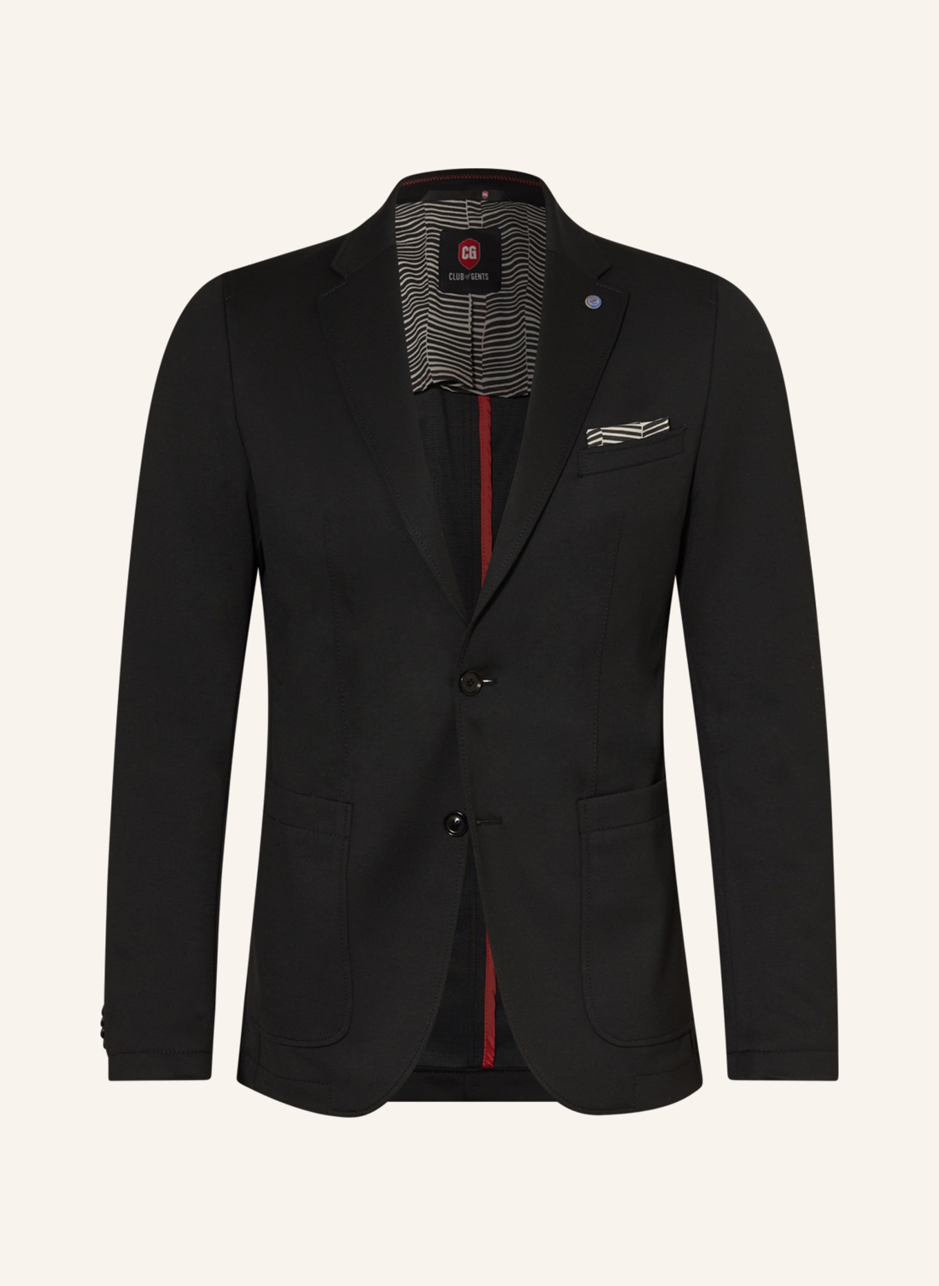 CG - CLUB of GENTS Suit jacket slim fit in jersey, Color: 90 SCHWARZ (Image 1)