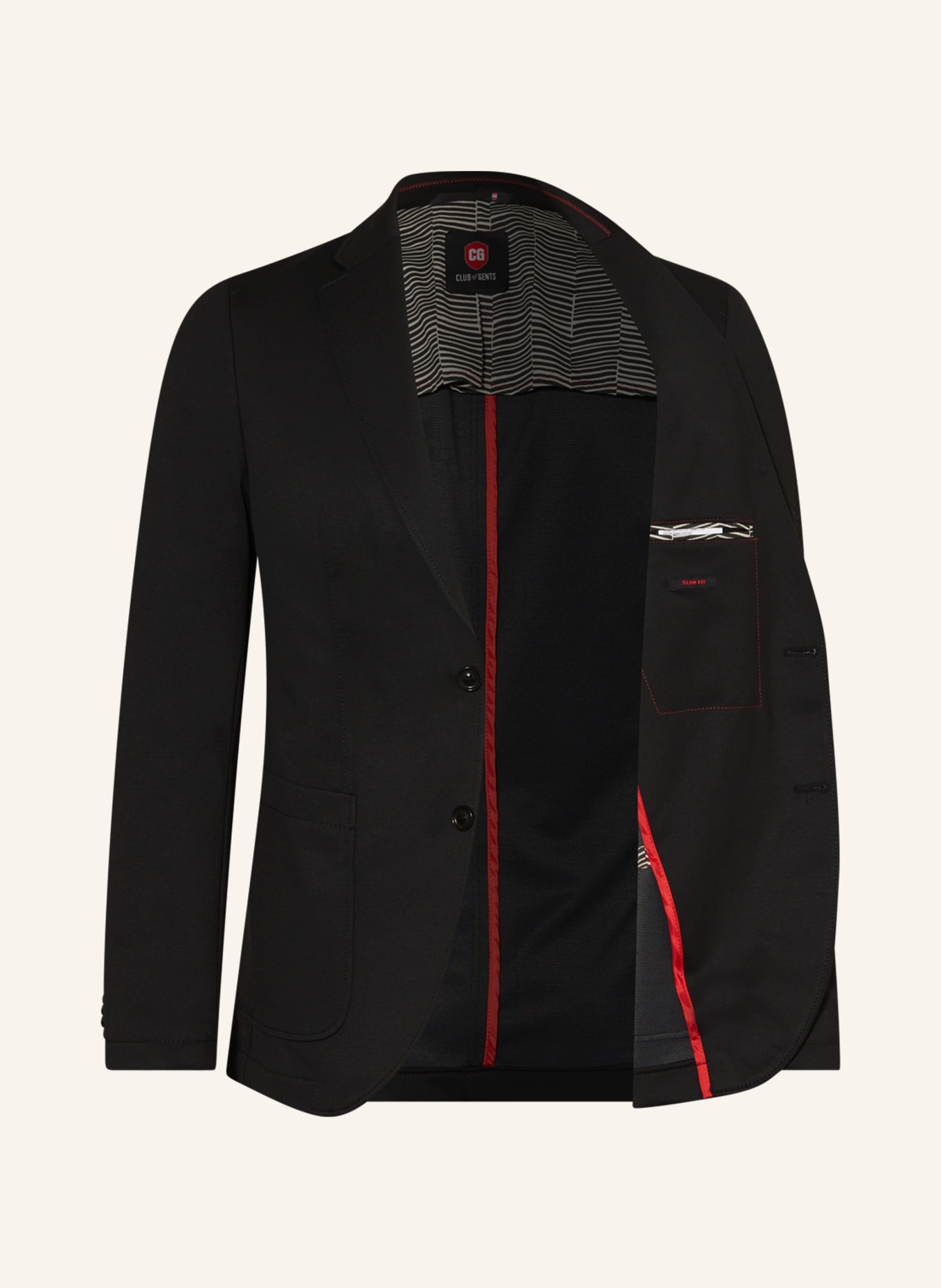 CG - CLUB of GENTS Suit jacket slim fit in jersey, Color: 90 SCHWARZ (Image 4)
