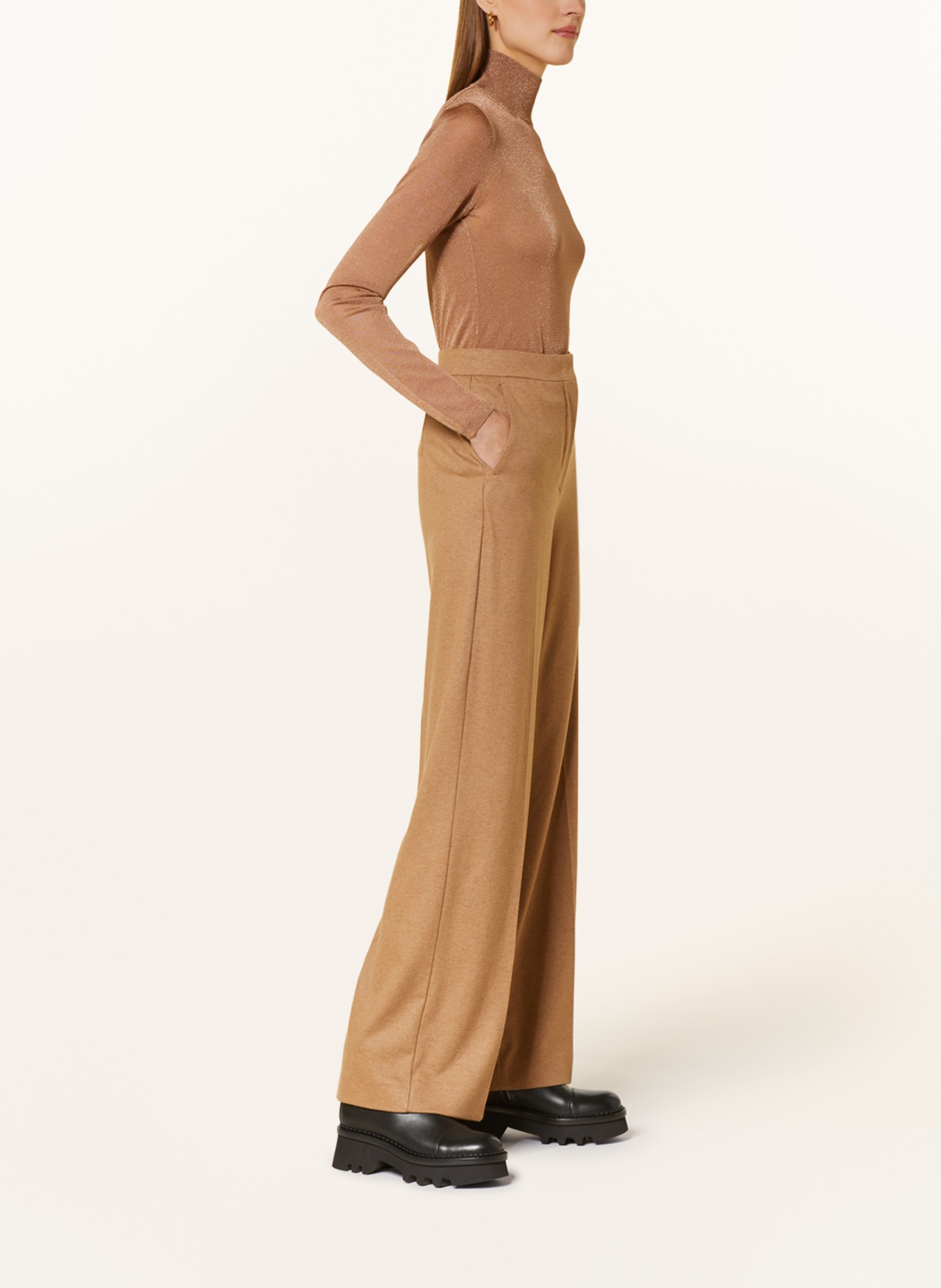 Max Mara Wide leg trousers UNGHIA made of camel hair, Color: CAMEL (Image 4)
