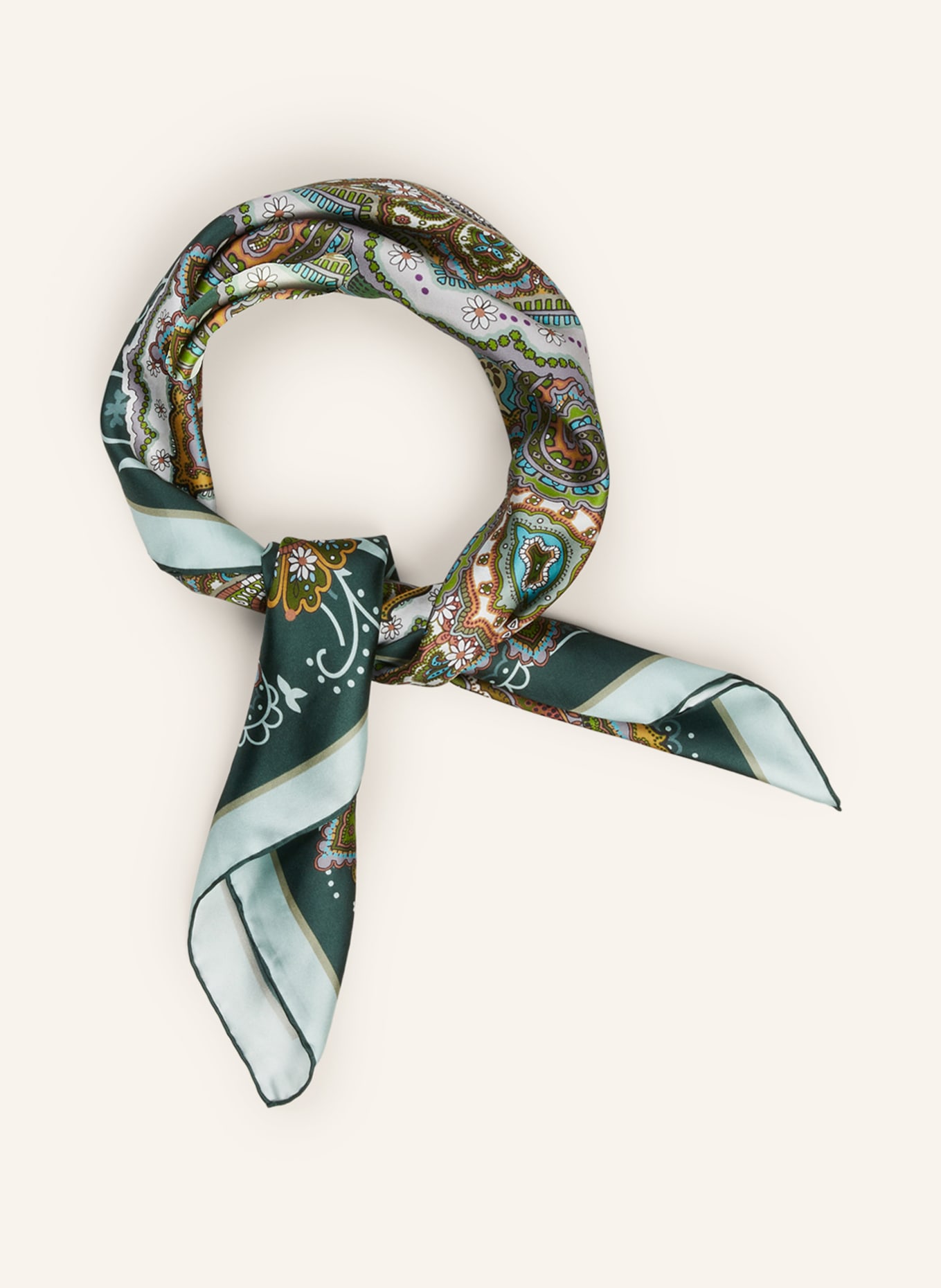 CODELLO Silk scarf, Color: MINT/ GREEN/ LIGHT BLUE (Image 2)