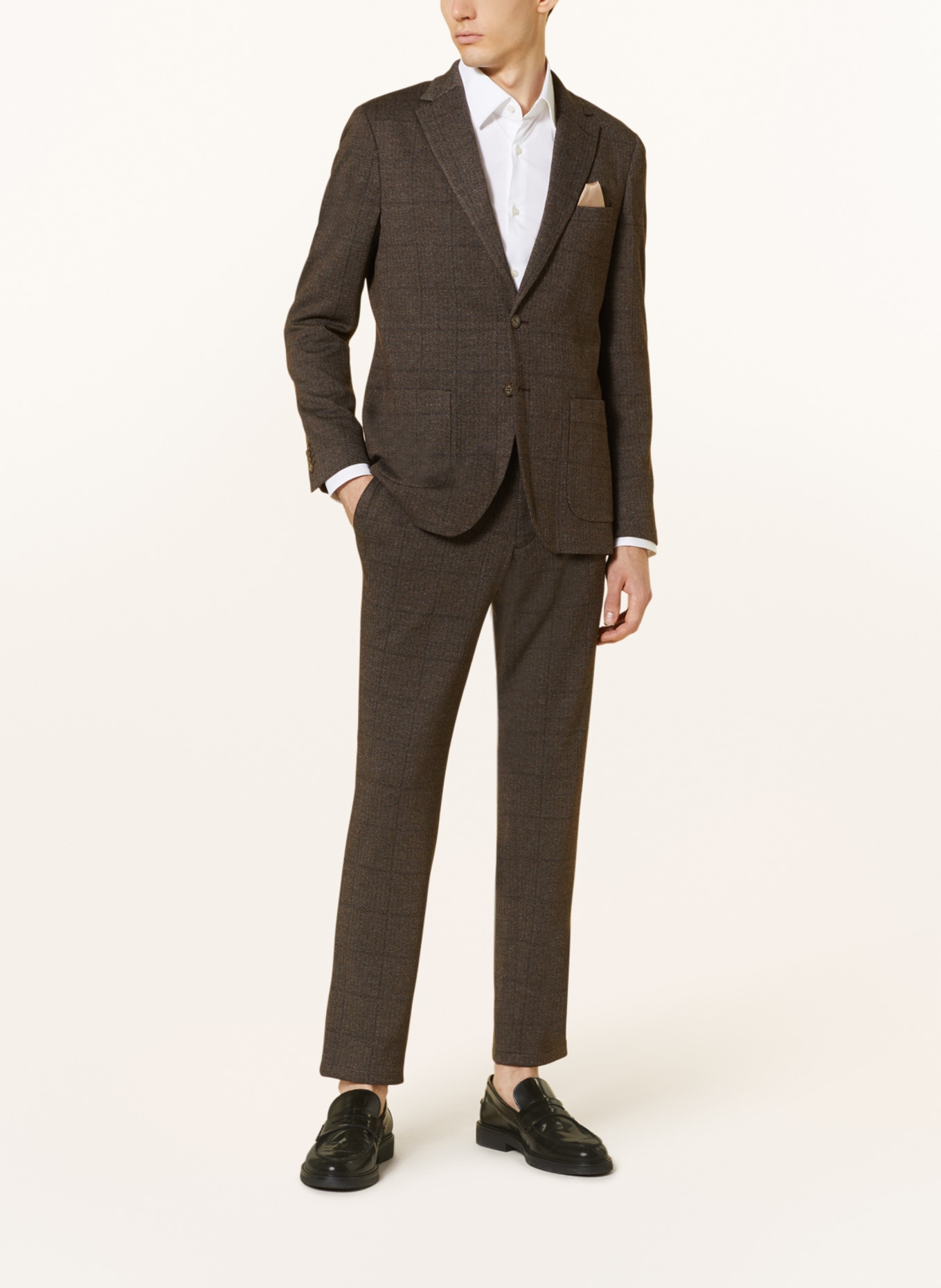 PAUL Anzughose Slim Fit aus Jersey, Farbe: 880 Brown (Bild 2)