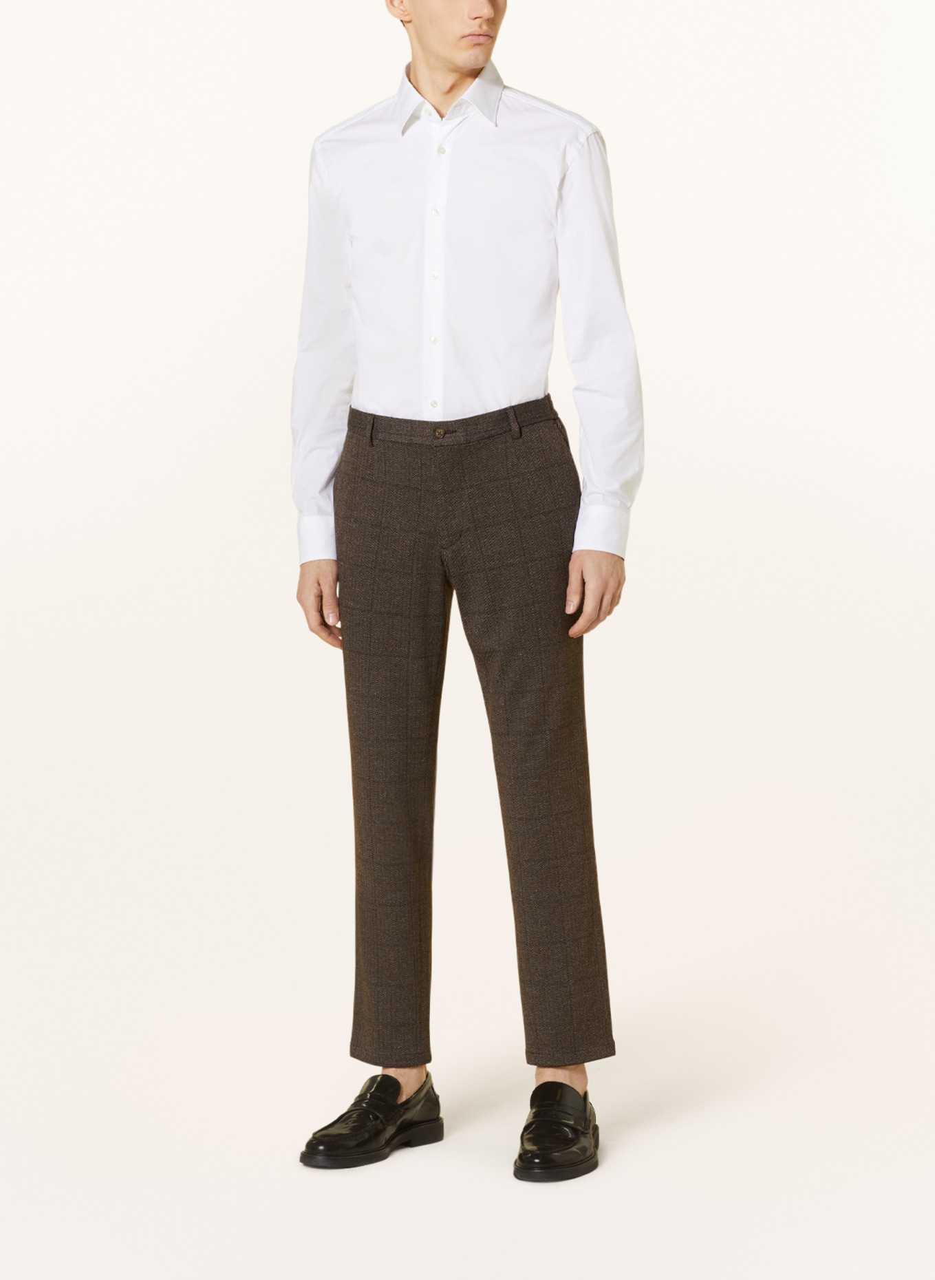 PAUL Anzughose Slim Fit aus Jersey, Farbe: 880 Brown (Bild 3)