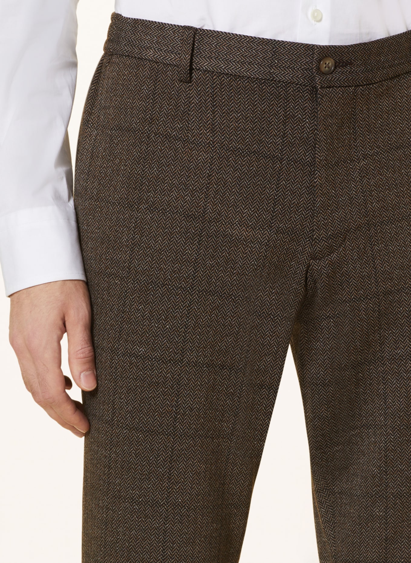 PAUL Anzughose Slim Fit aus Jersey, Farbe: 880 Brown (Bild 6)