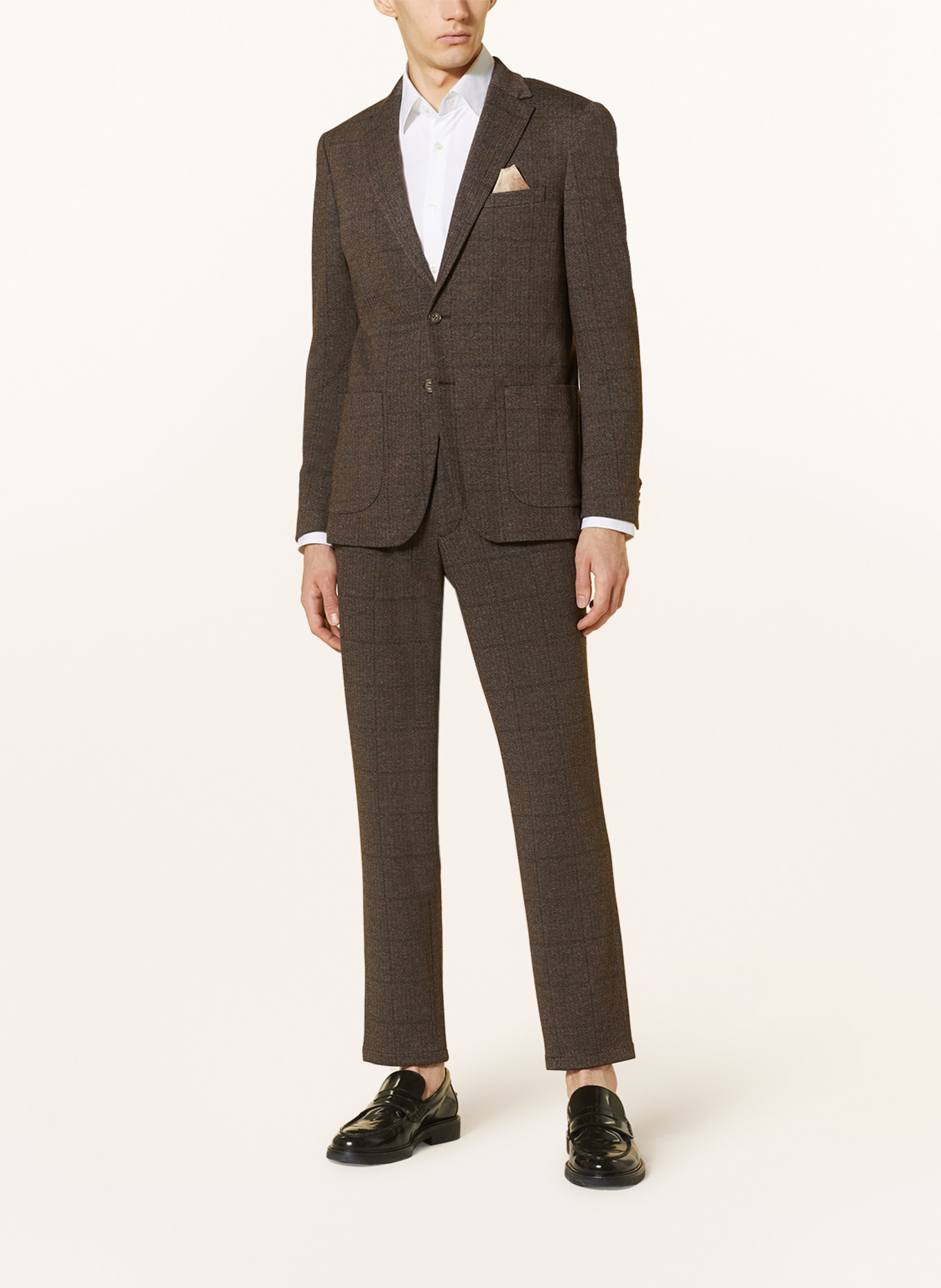 PAUL Suit jacket slim fit in jersey, Color: 880 Brown (Image 2)