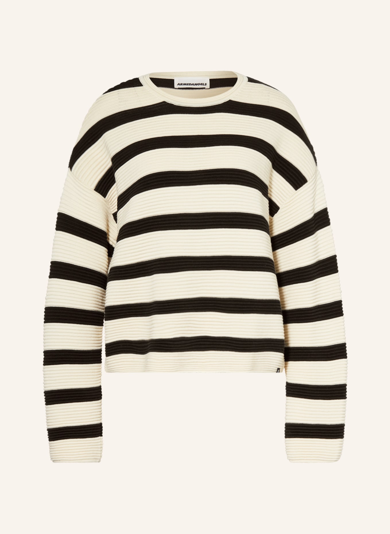 ARMEDANGELS Sweater MERINAA, Color: ECRU/ BLACK (Image 1)