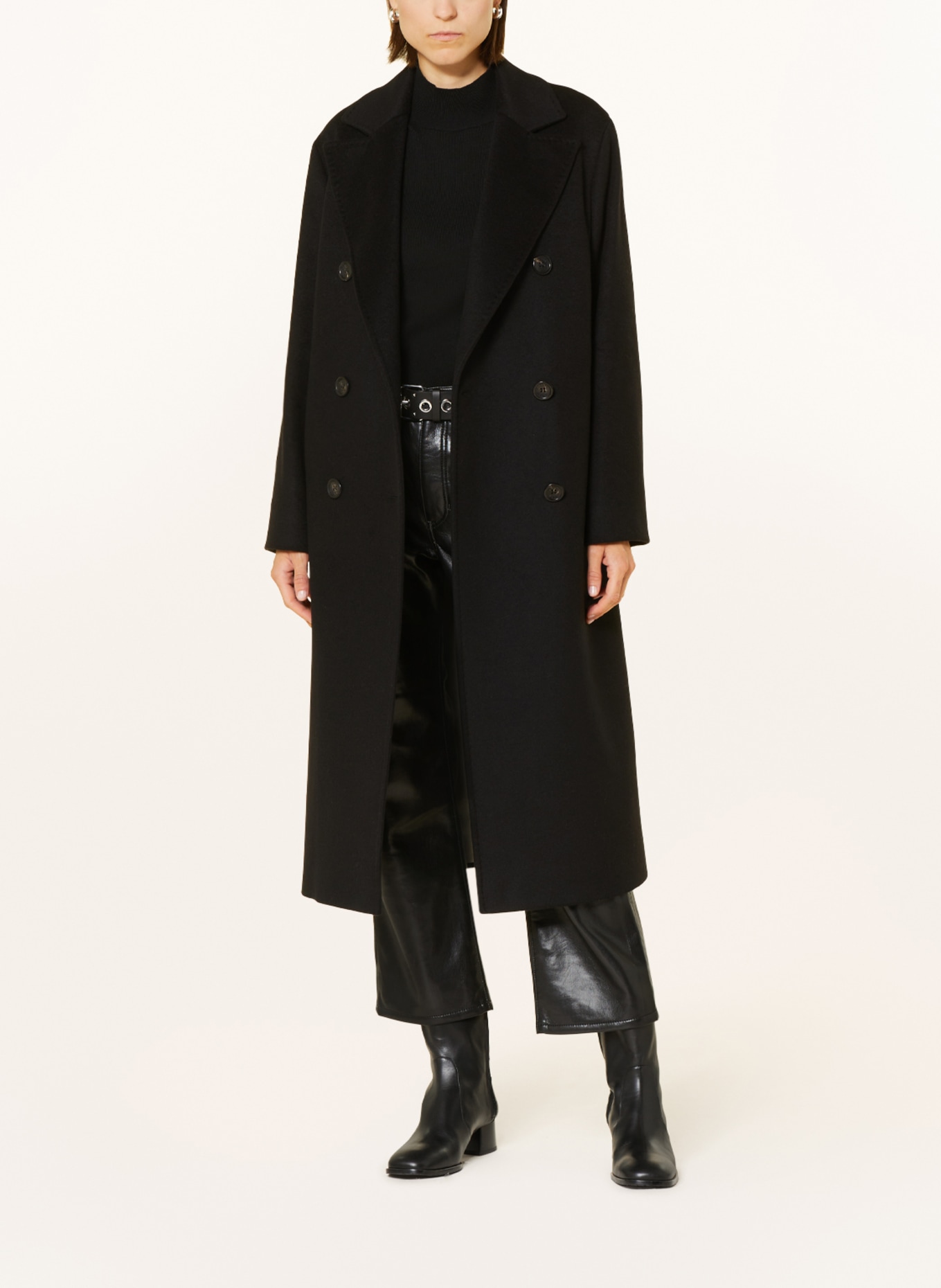 CINZIA ROCCA Wool coat, Color: BLACK (Image 2)