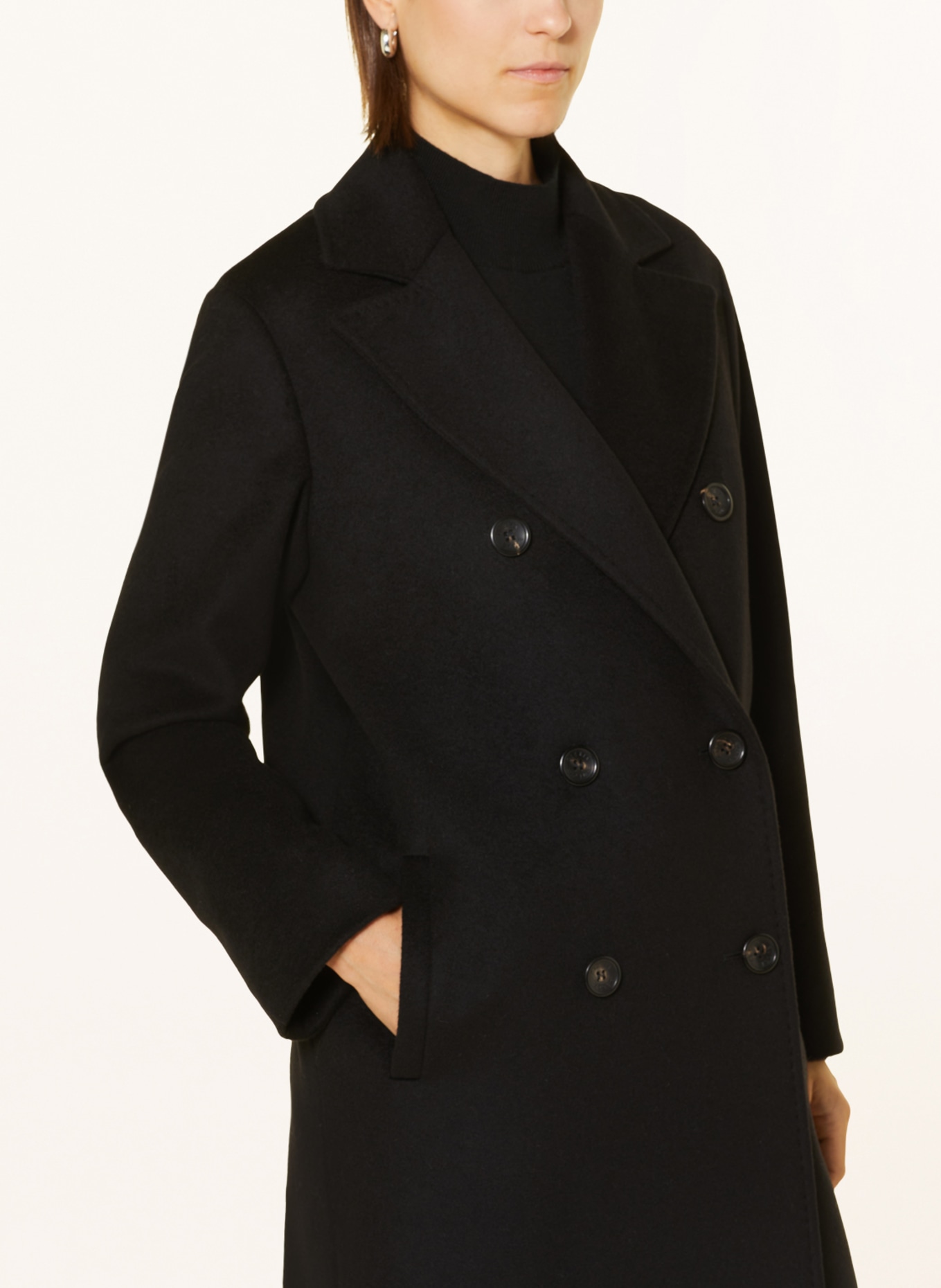 CINZIA ROCCA Wool coat, Color: BLACK (Image 4)