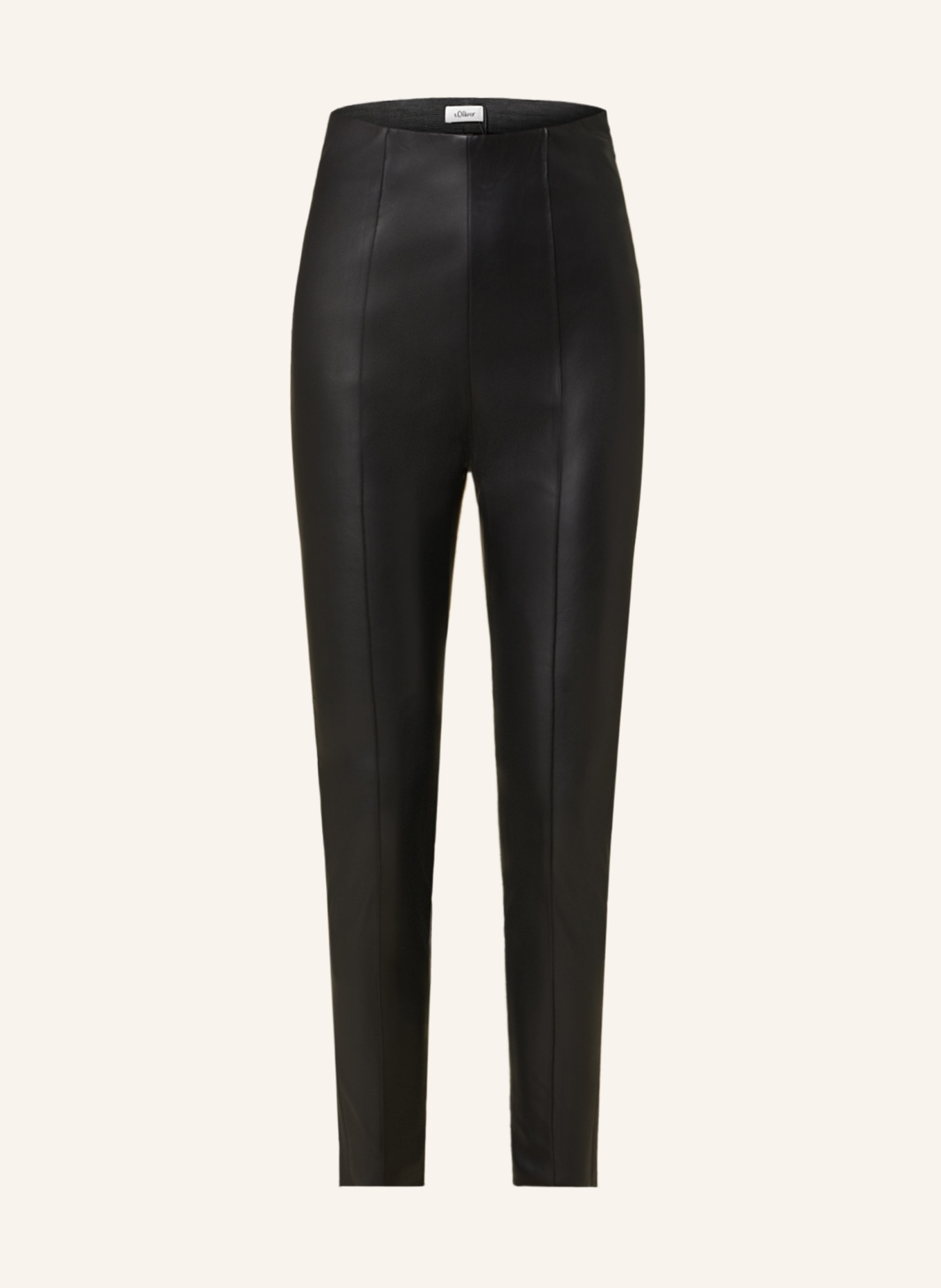s.Oliver BLACK LABEL Pants in leather look, Color: BLACK (Image 1)