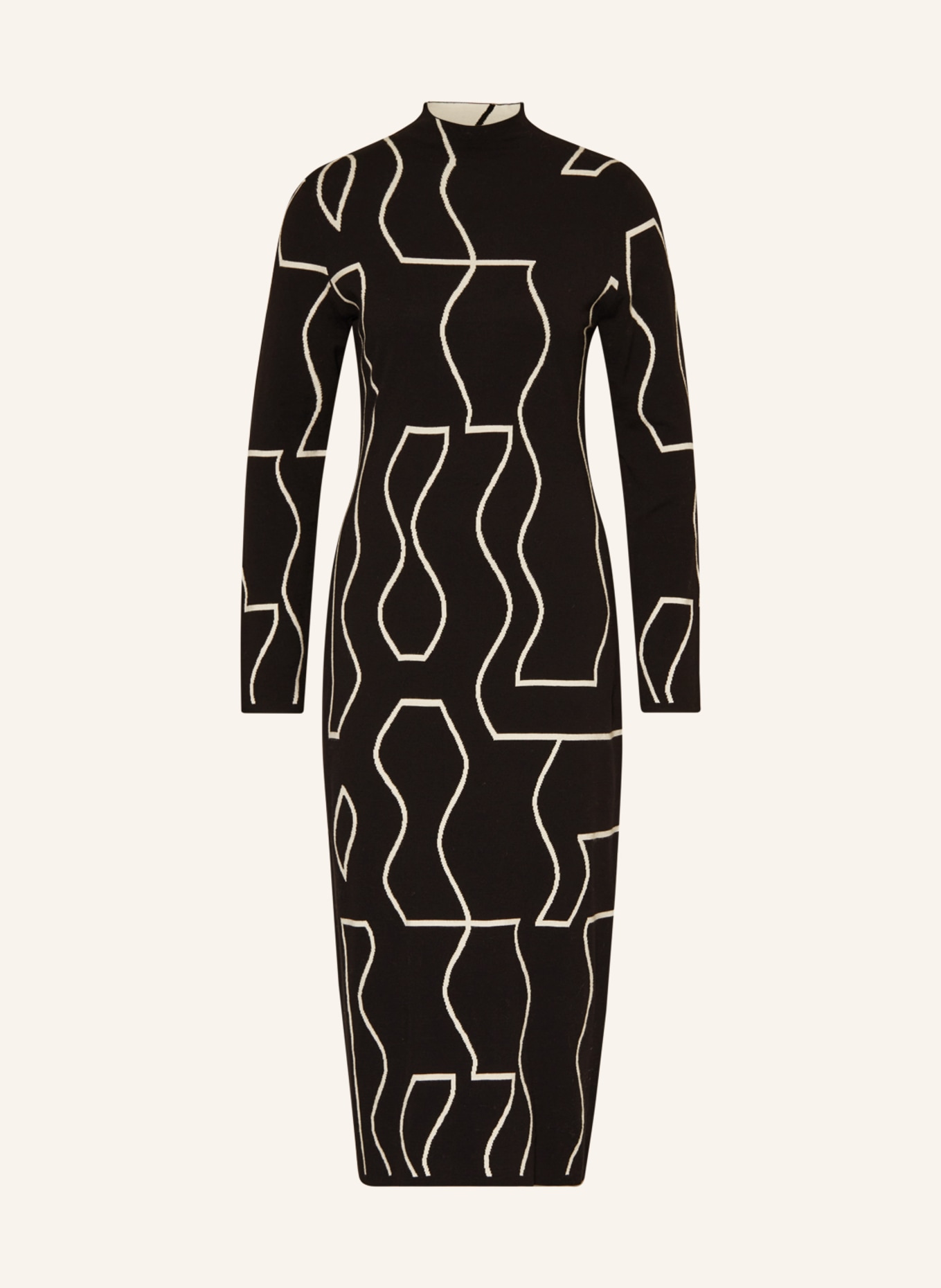 s.Oliver BLACK LABEL Knit dress in black/ cream | 