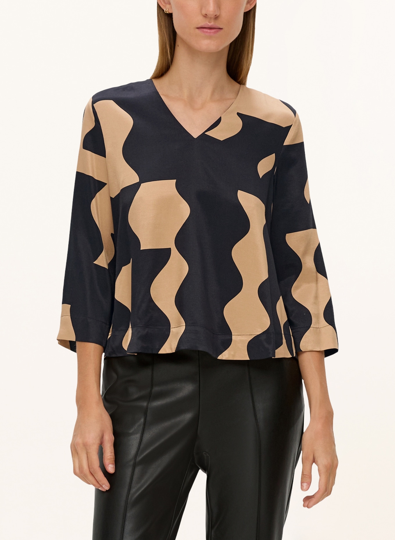 s.Oliver BLACK LABEL Shirt in sleeves 3/4 with beige blue/ blouse dark