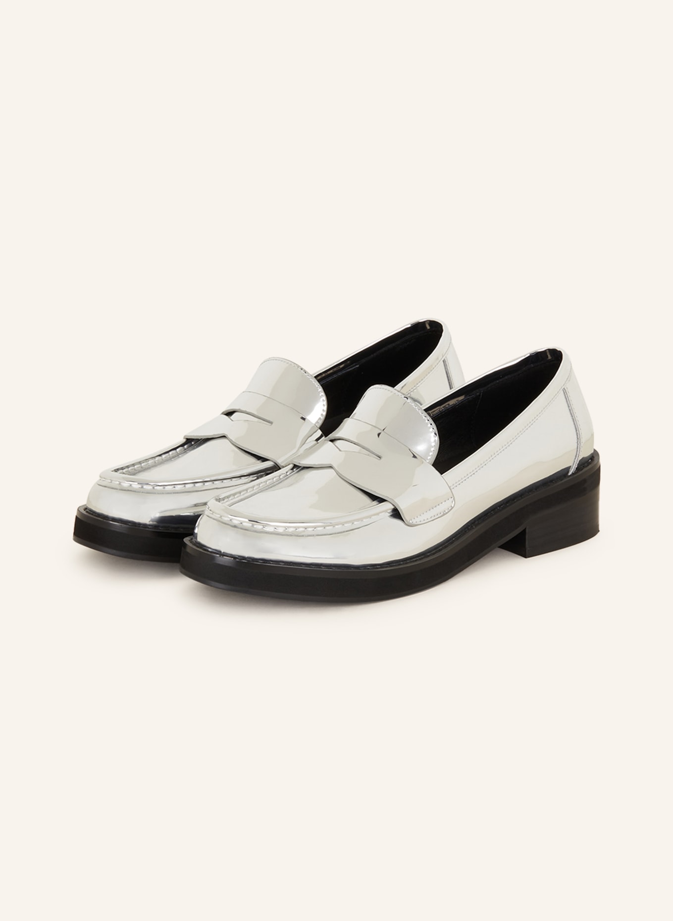 BIBI LOU Penny loafers, Color: SILVER (Image 1)